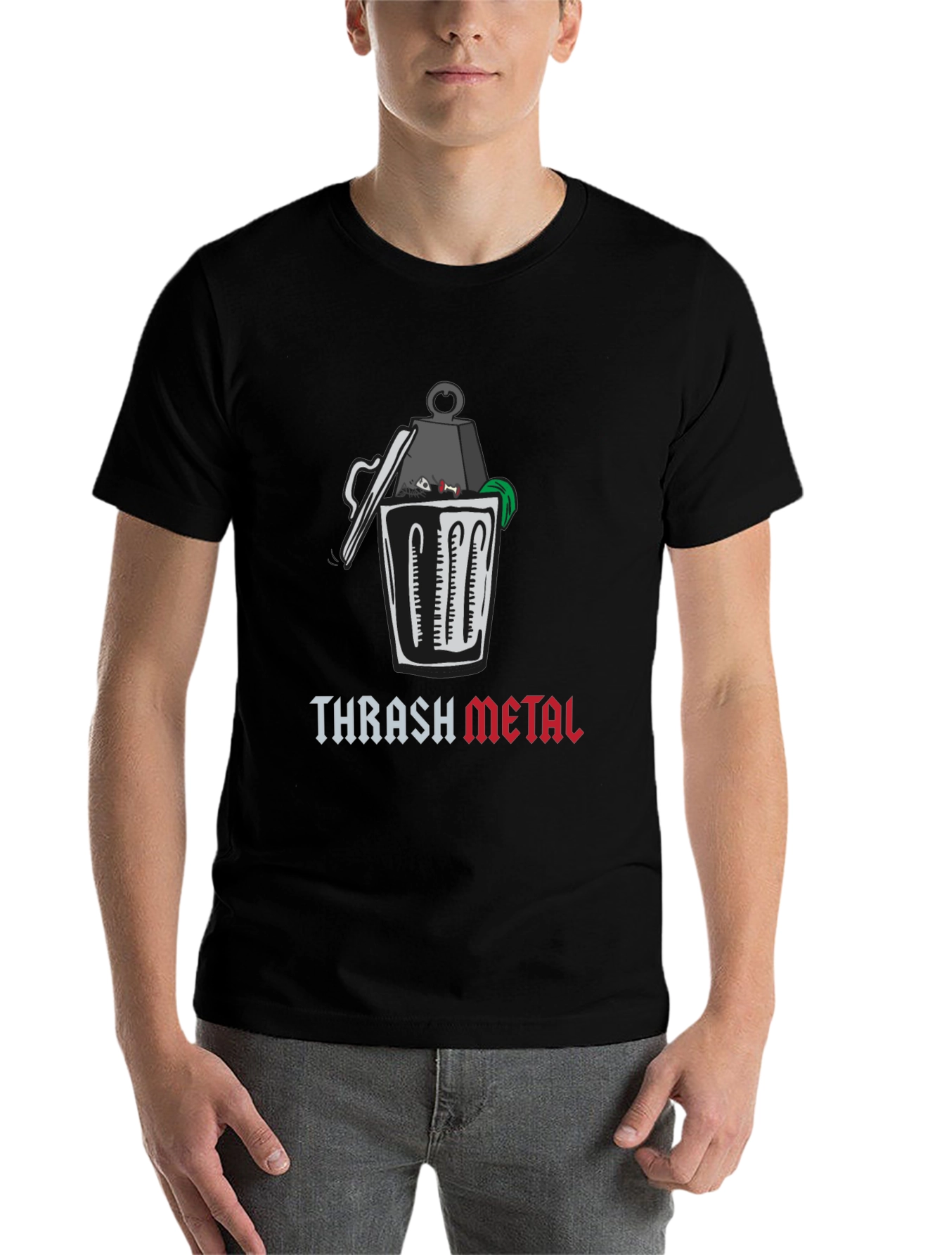 Black Thrash Metal Graphic T-Shirt - Humor Tee view 7