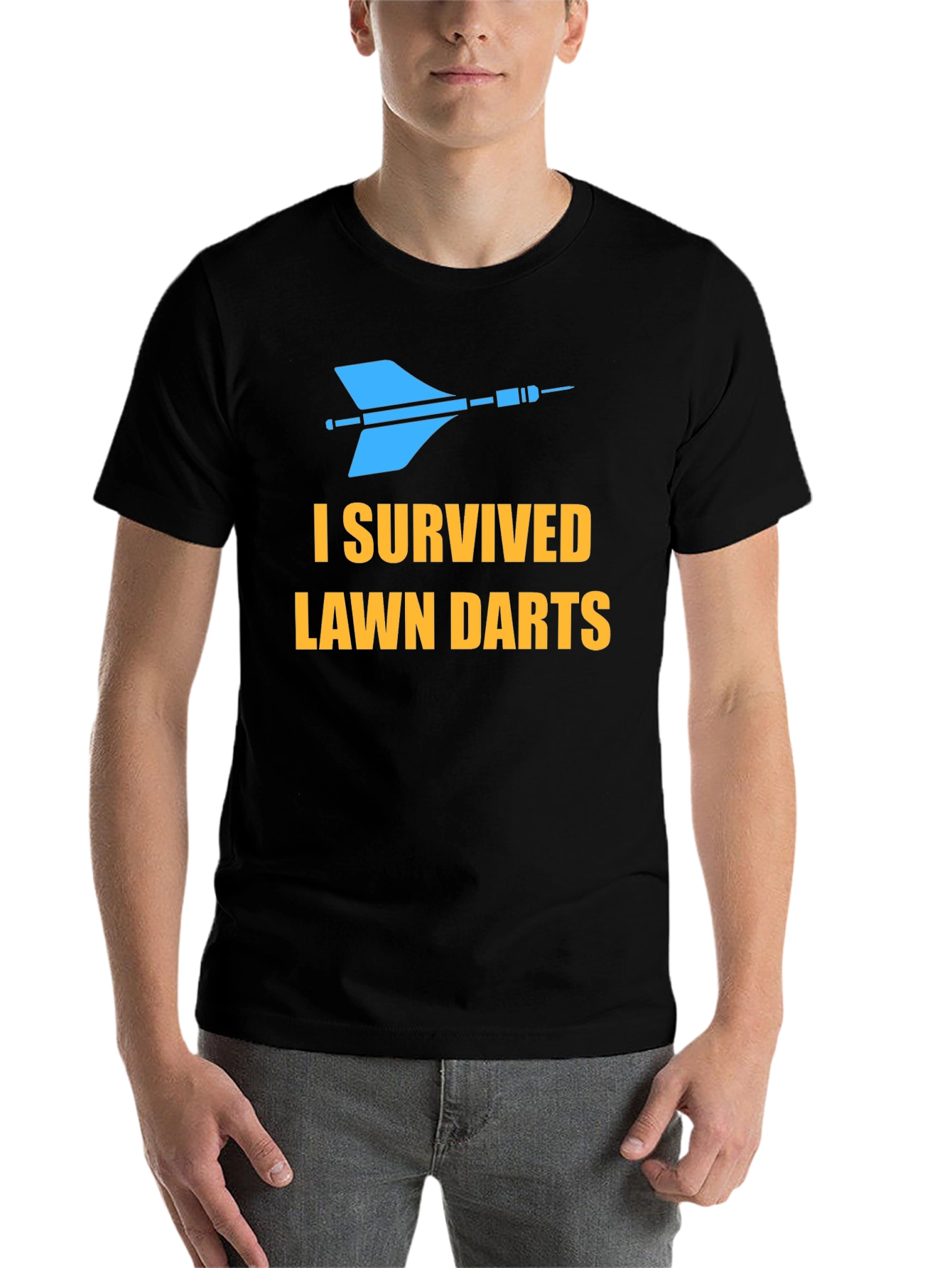 Black I Survived Lawn Darts Graphic Tee view 7