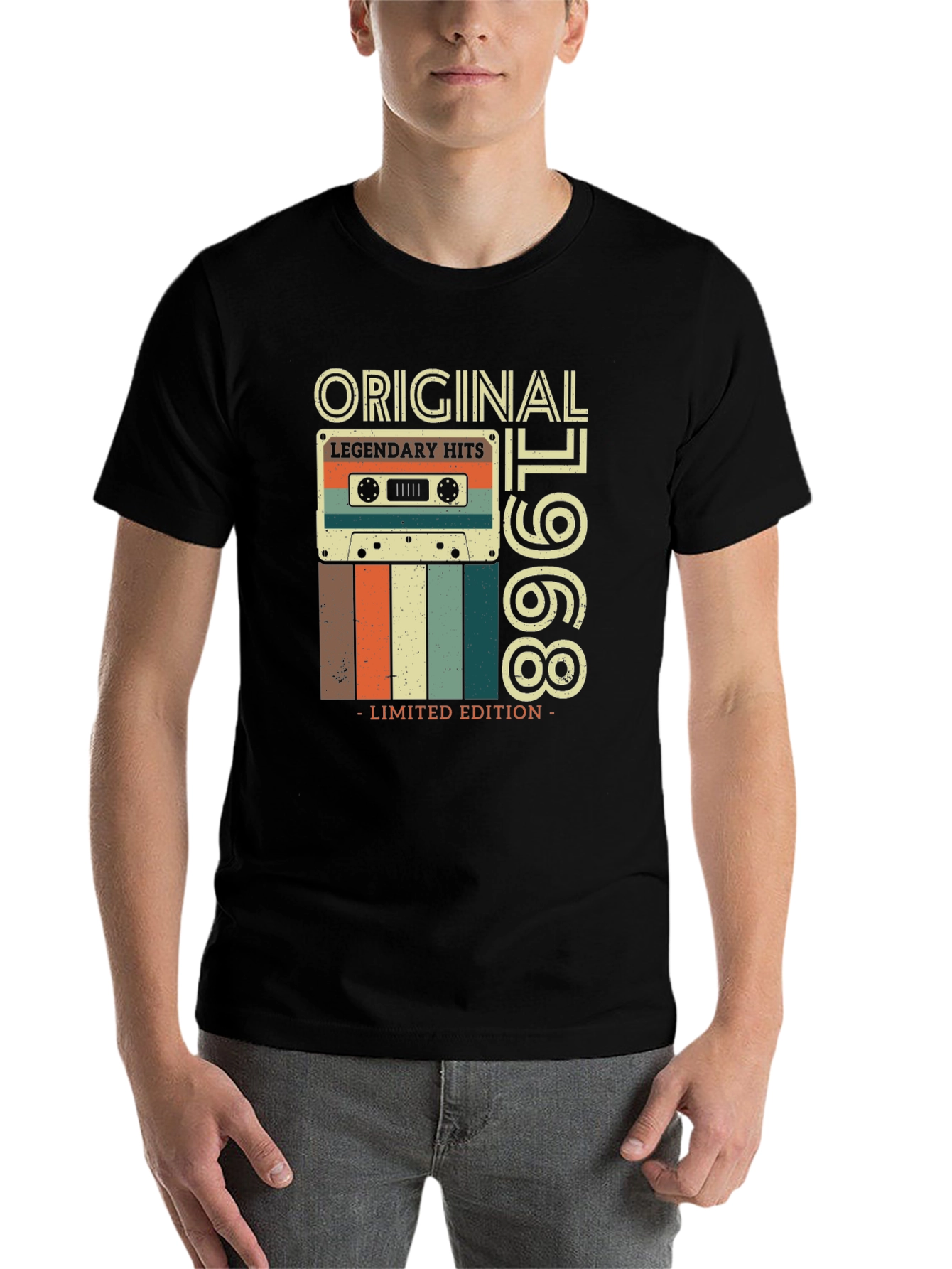 Black Original 1968 Legendary Hits Cassette T-Shirt view 7