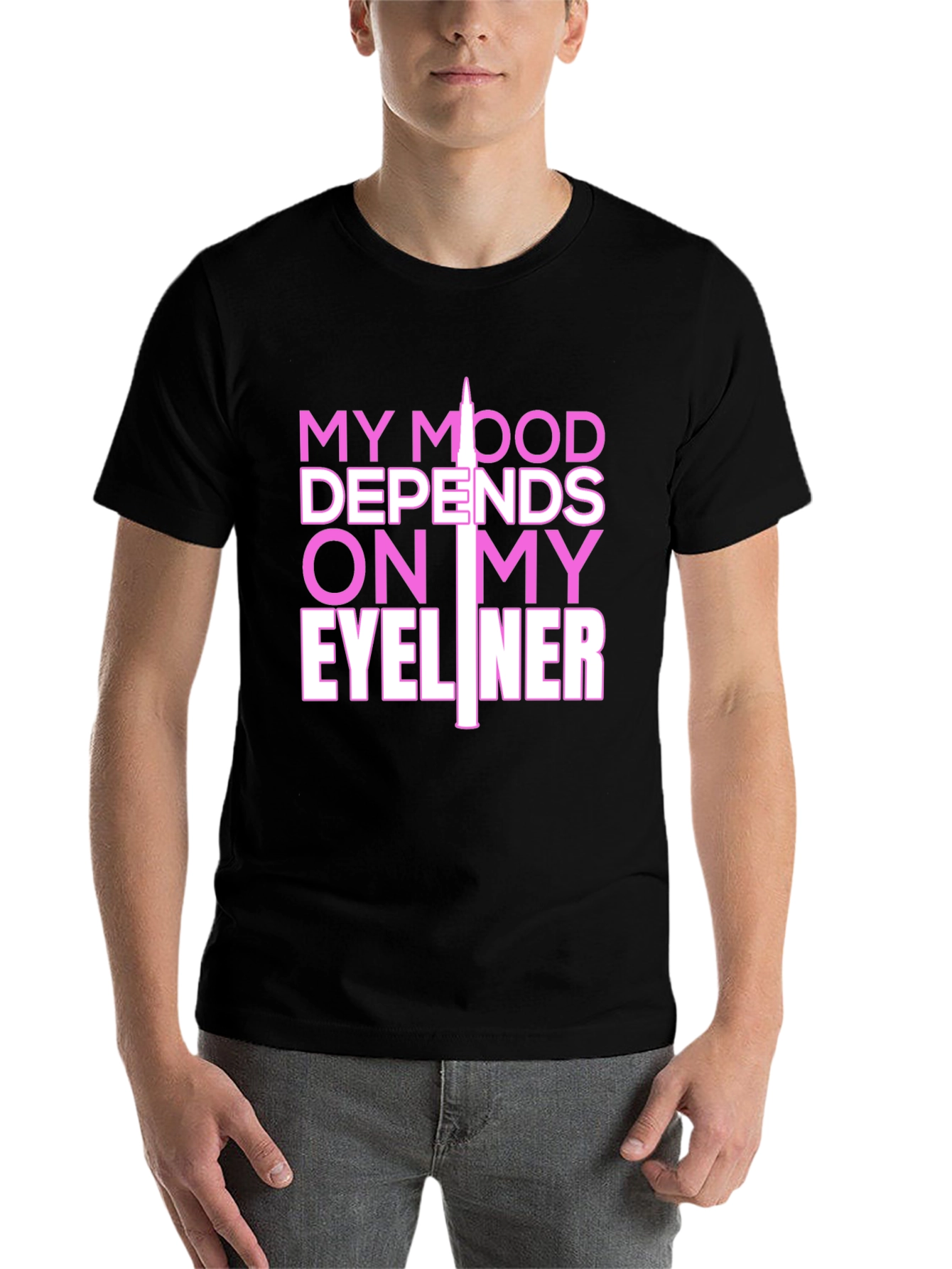 Black My Mood Eyeliner Graphic Tee - Black view 7