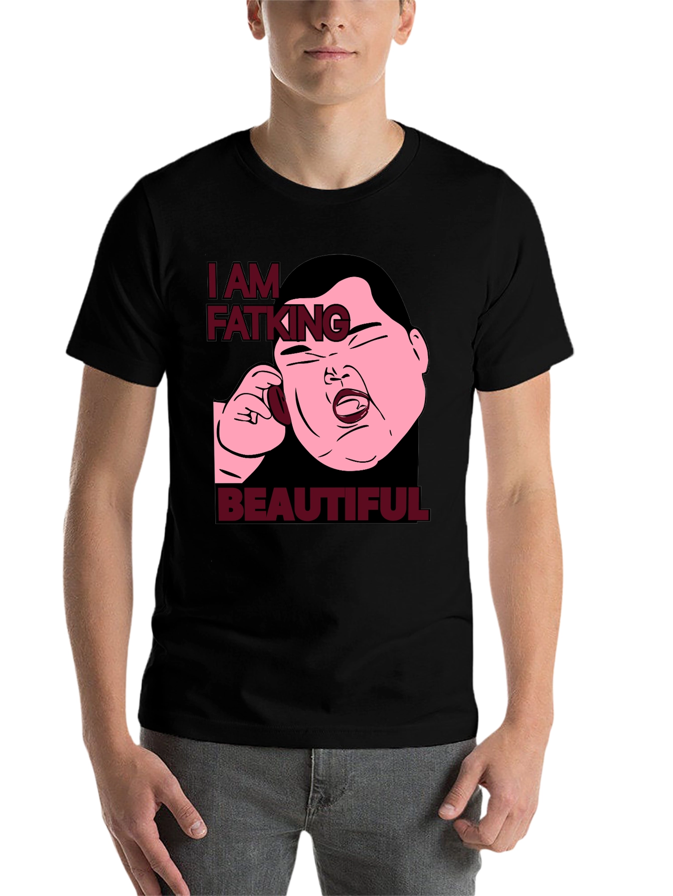 Black I Am Fatking Beautiful Graphic Tee view 7