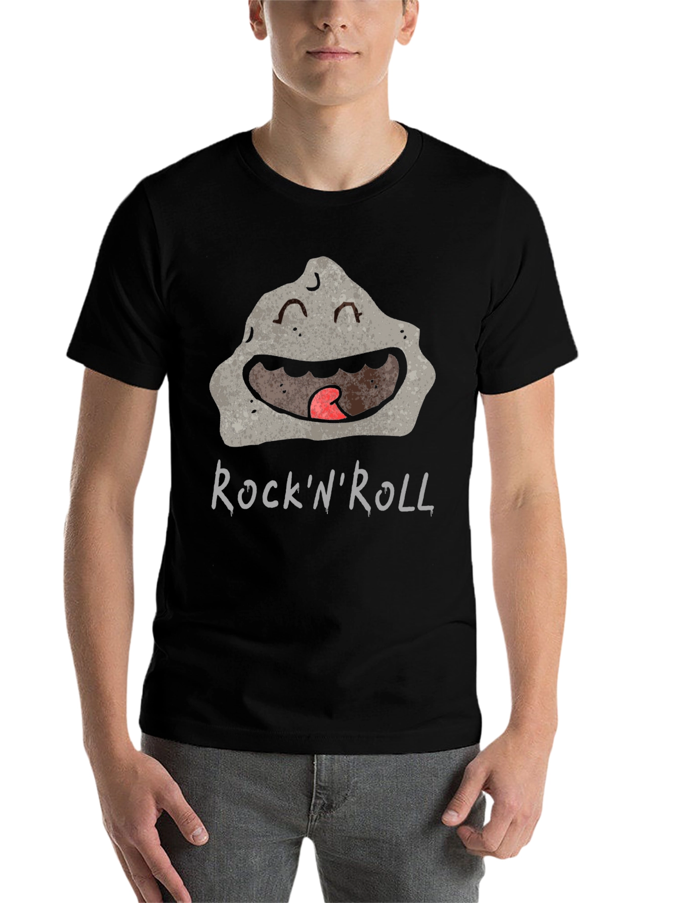 Black Rock'n'Roll Cartoon Rock Graphic Tee view 7