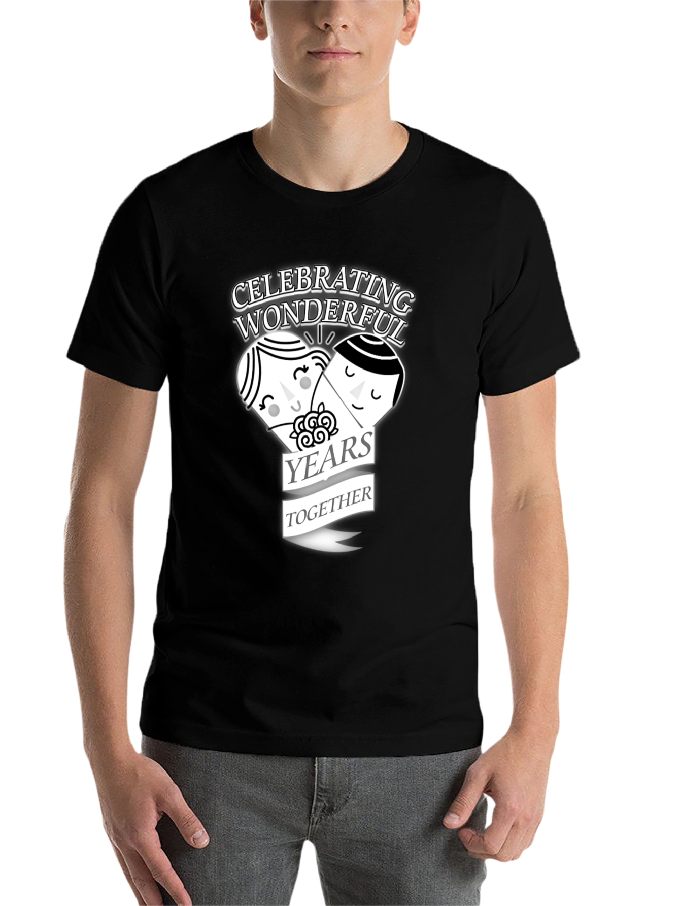 Black Celebrating Wonderful Years Together T-Shirt view 7