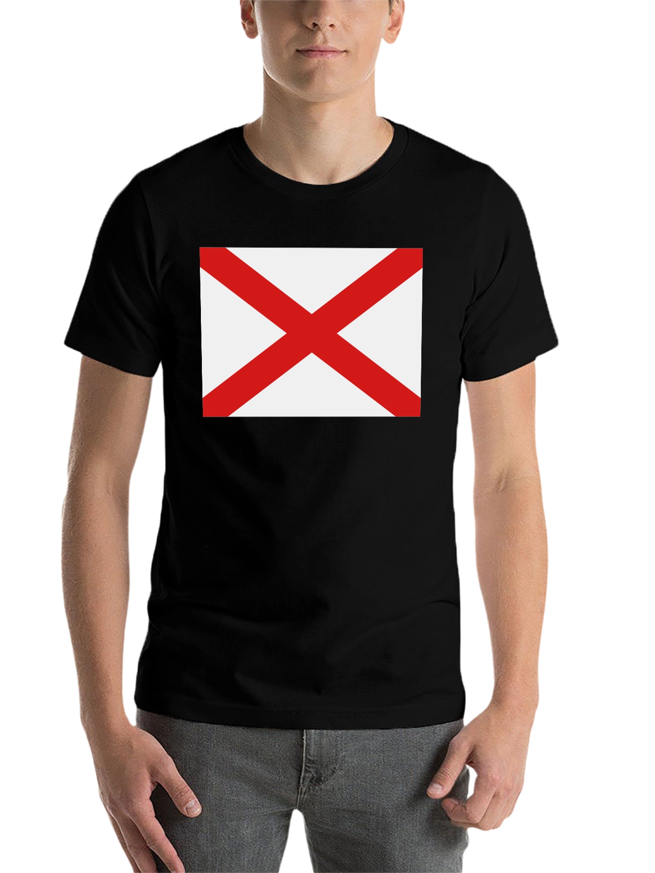 Black Alabama Flag Graphic T-Shirt - Black view 7