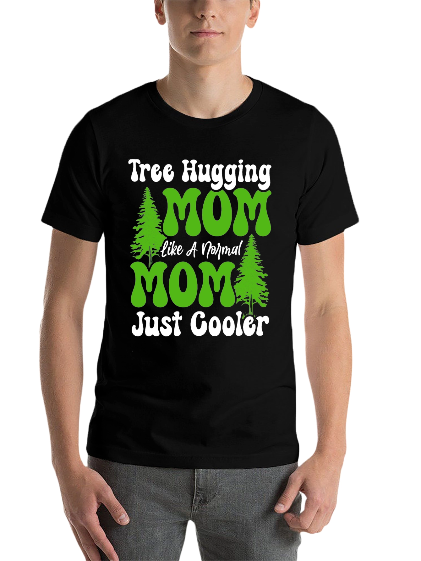 Black Tree Hugging Mom T-Shirt - Just Cooler view 7