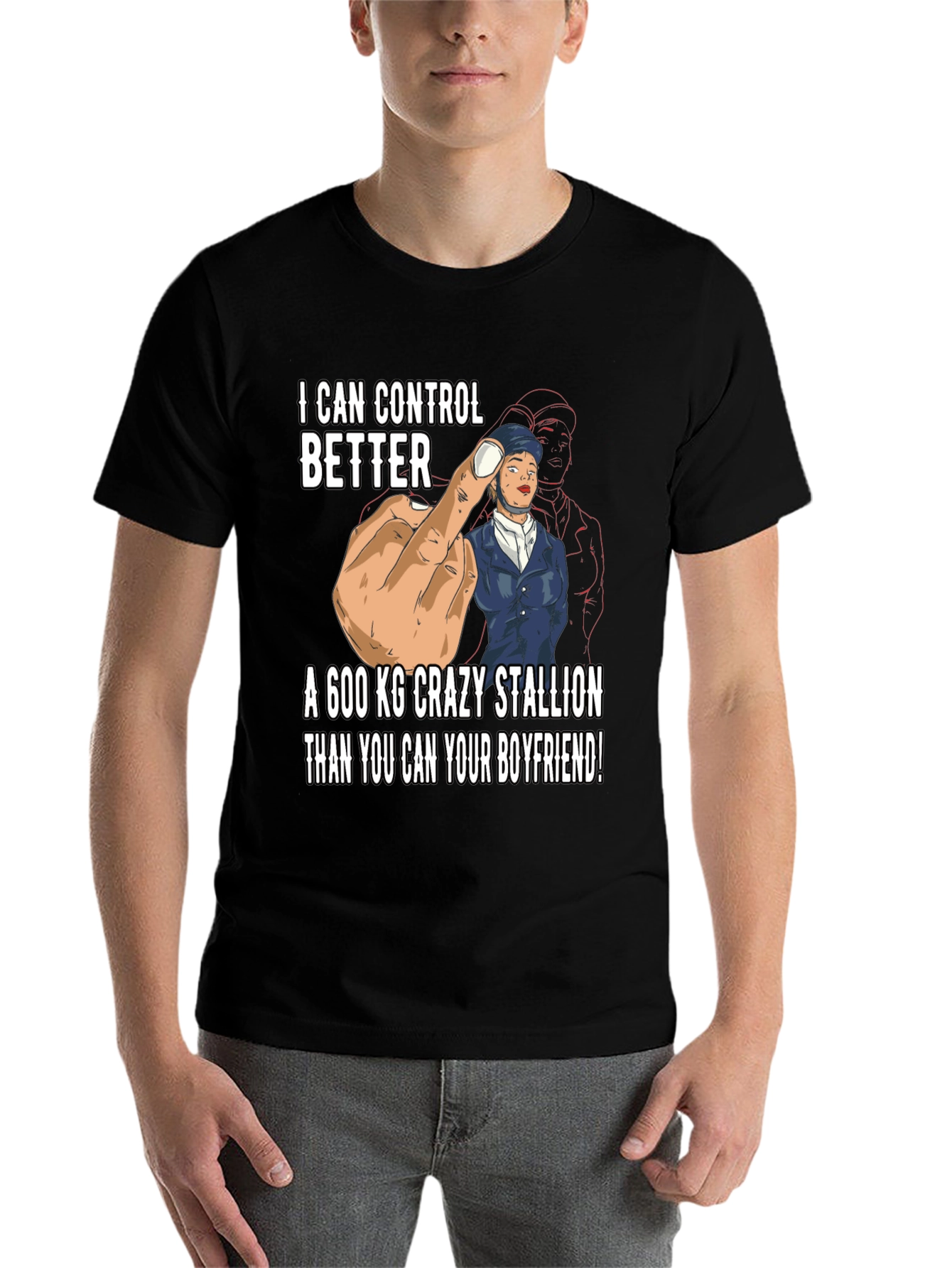 Black I Can Control Better Graphic T-Shirt view 7