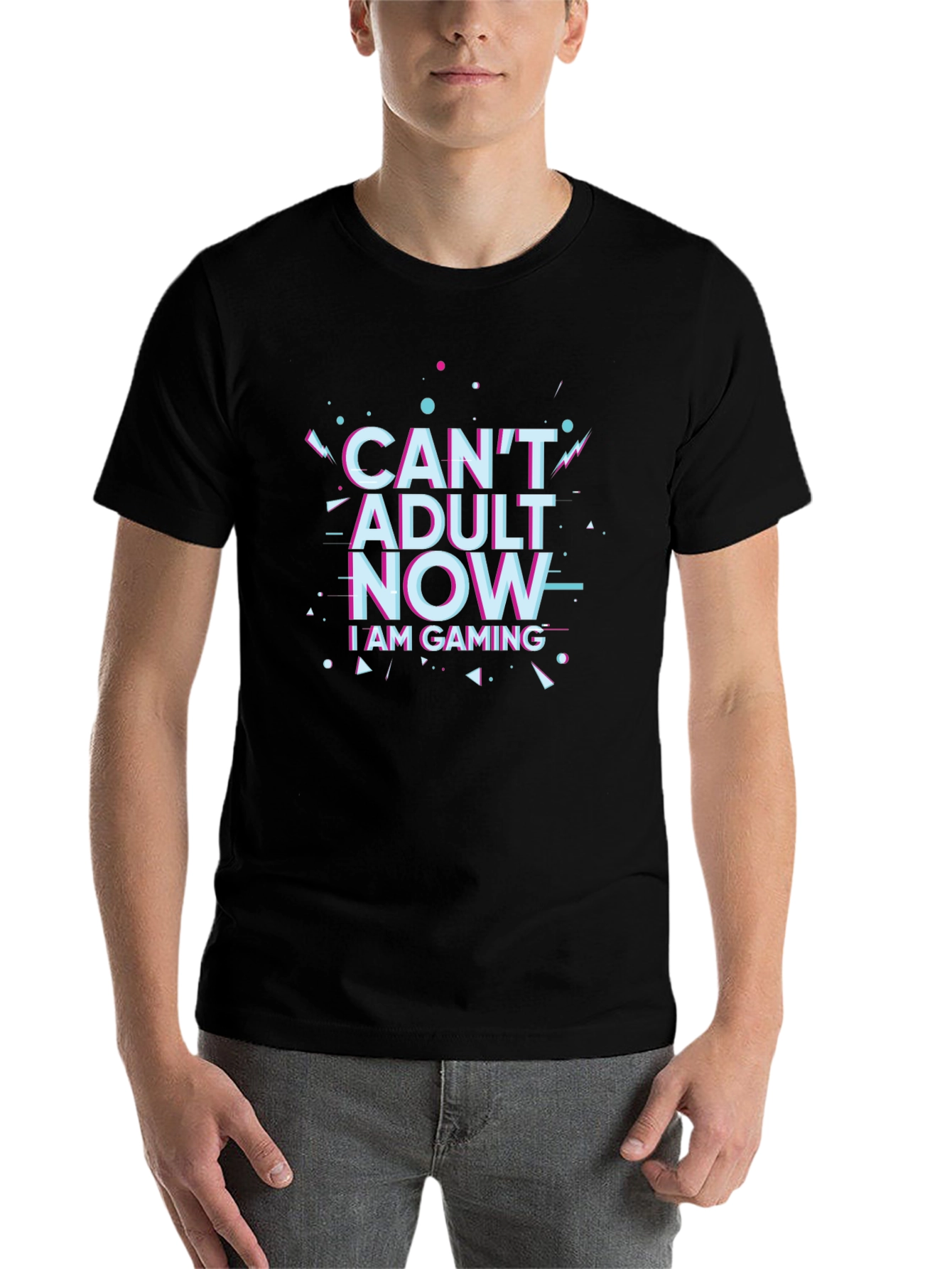 Can't Adult Now Gaming Black T-Shirt - 7