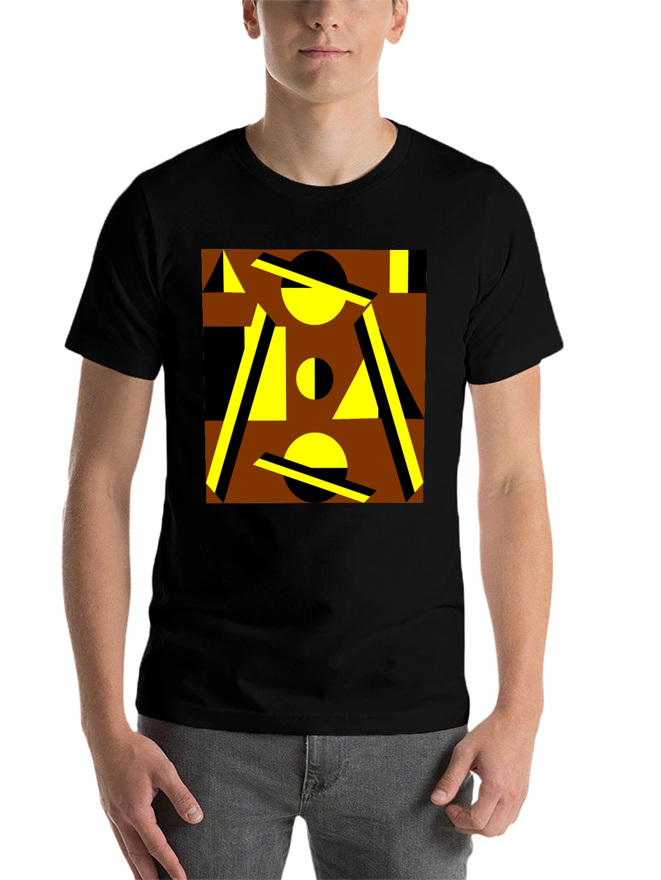 Black Geometric Pattern Graphic Tee view 7