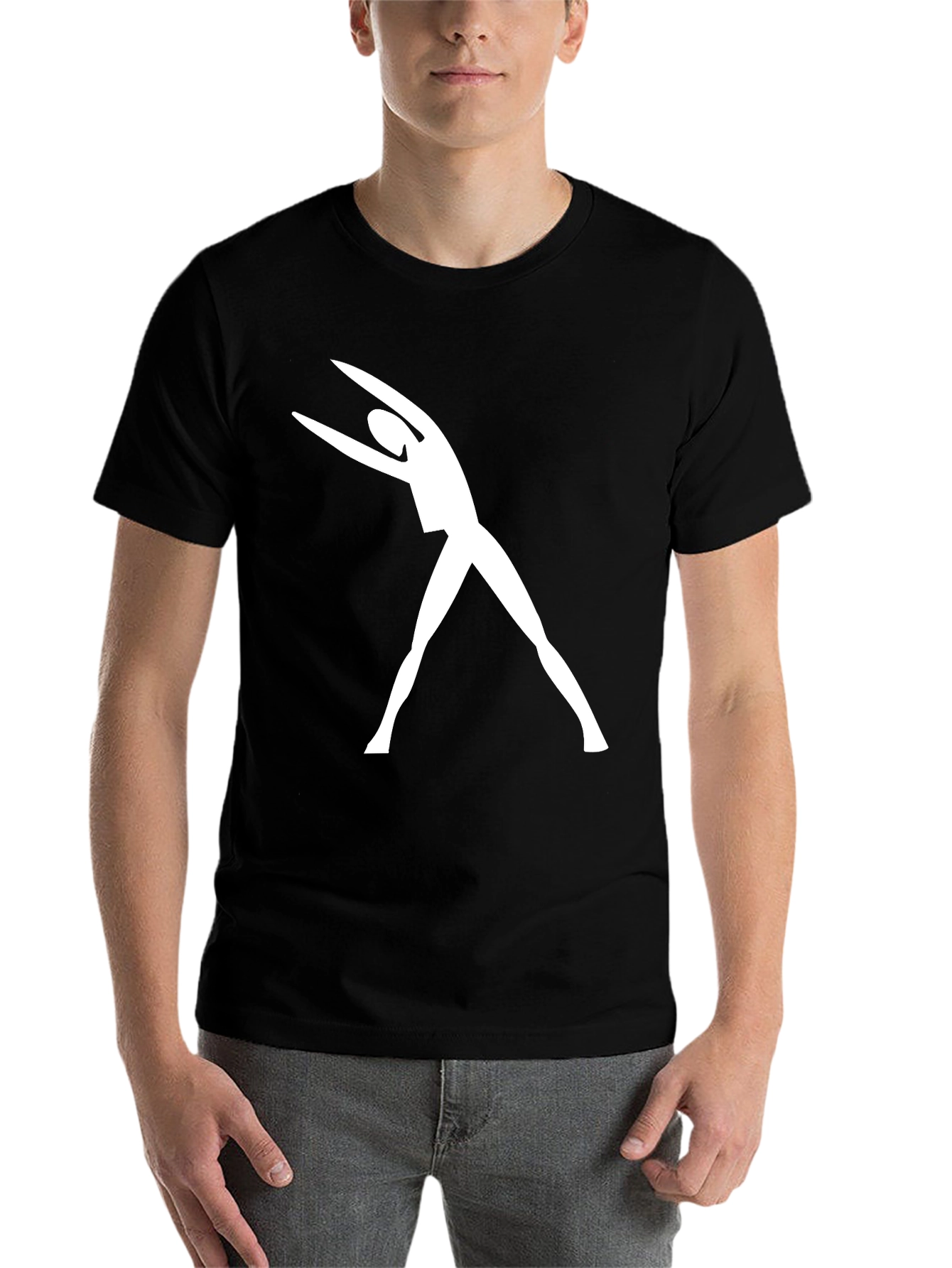 Black Yoga Pose Graphic Tee - Black Cotton Comfort Fit T-Shirt view 7