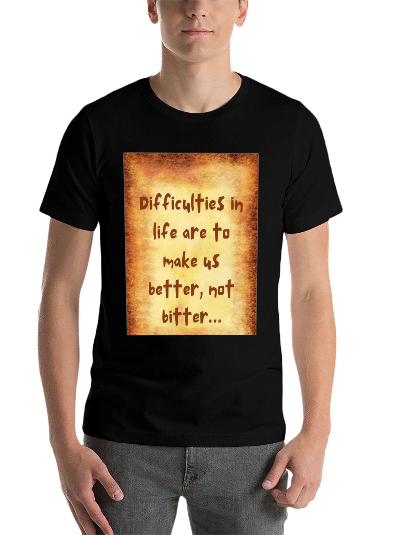 Black Inspirational Quote Graphic Tee - Black view 7
