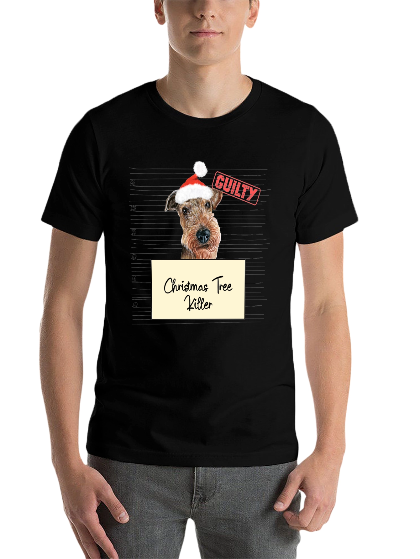 Christmas Tree Killer Dog Mugshot Graphic Tee - 7