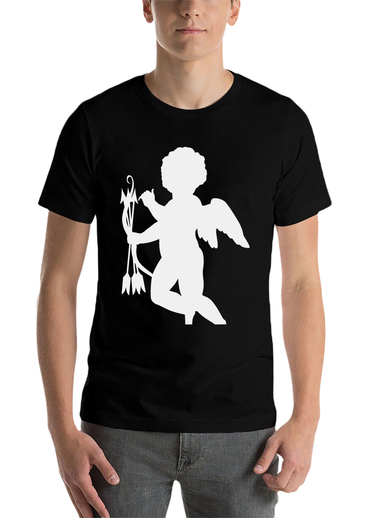 Black Cupid Graphic T-Shirt - Stylish Black Tee view 7