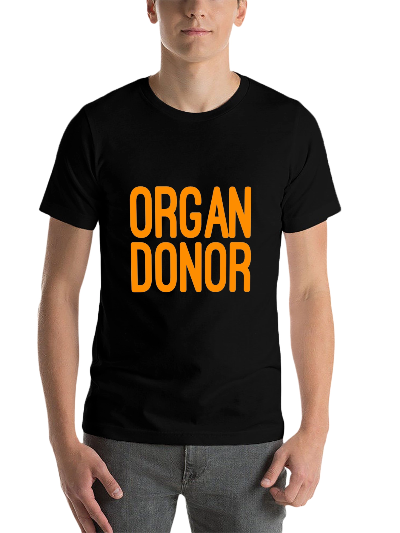 Black Organ Donor T-Shirt - Black Cotton Tee view 7
