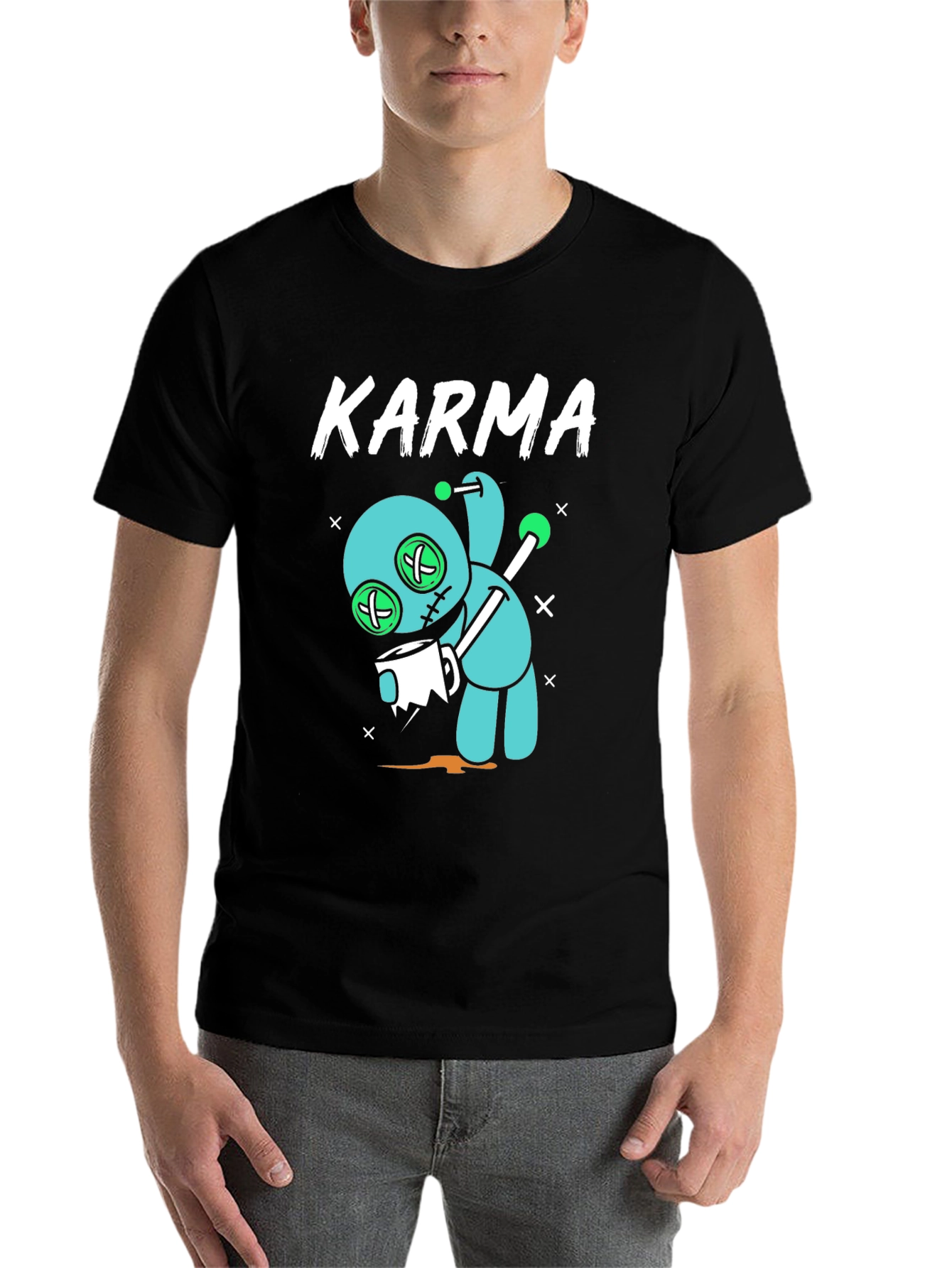 Black Karma Voodoo Doll Graphic T-Shirt view 7
