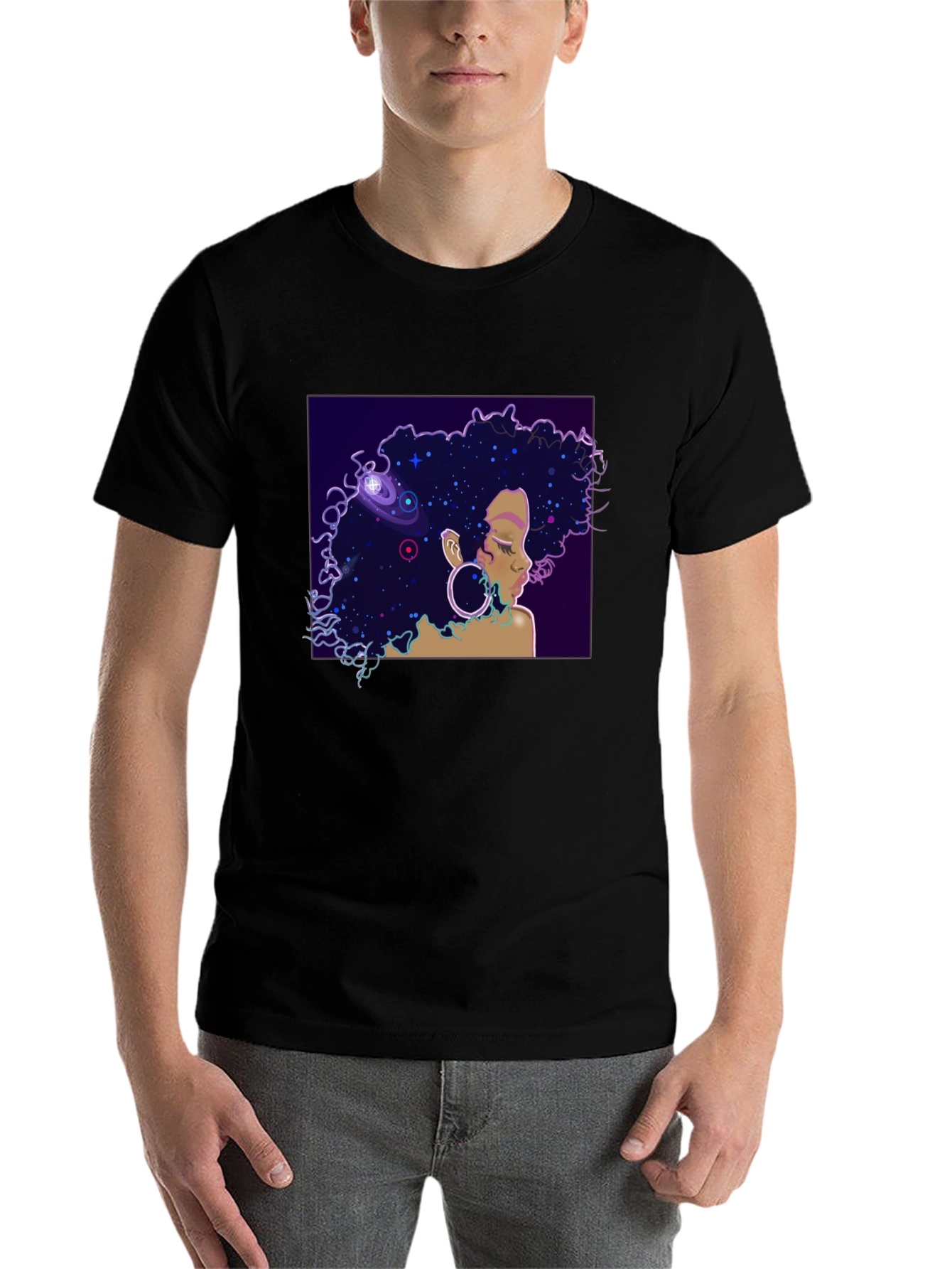 Black Cosmic Queen Black T-Shirt view 7