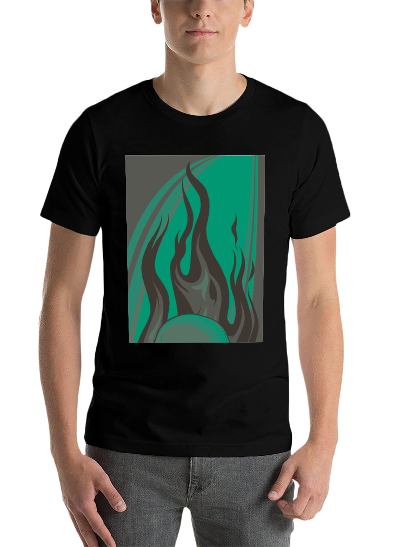 Black Fiery Graphic Tee - Bold & Stylish view 7
