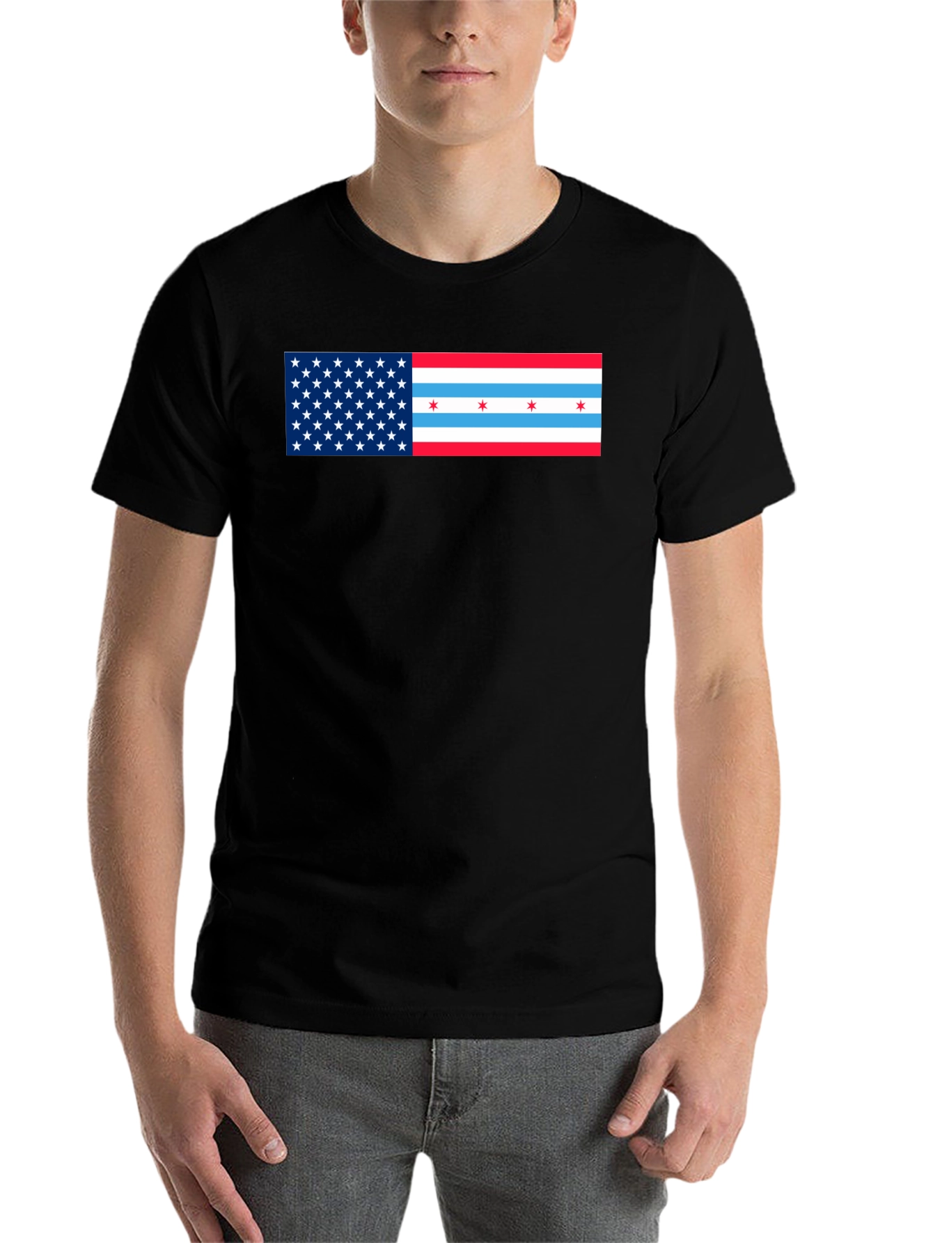 USA Chicago Flag Graphic T-Shirt - 7