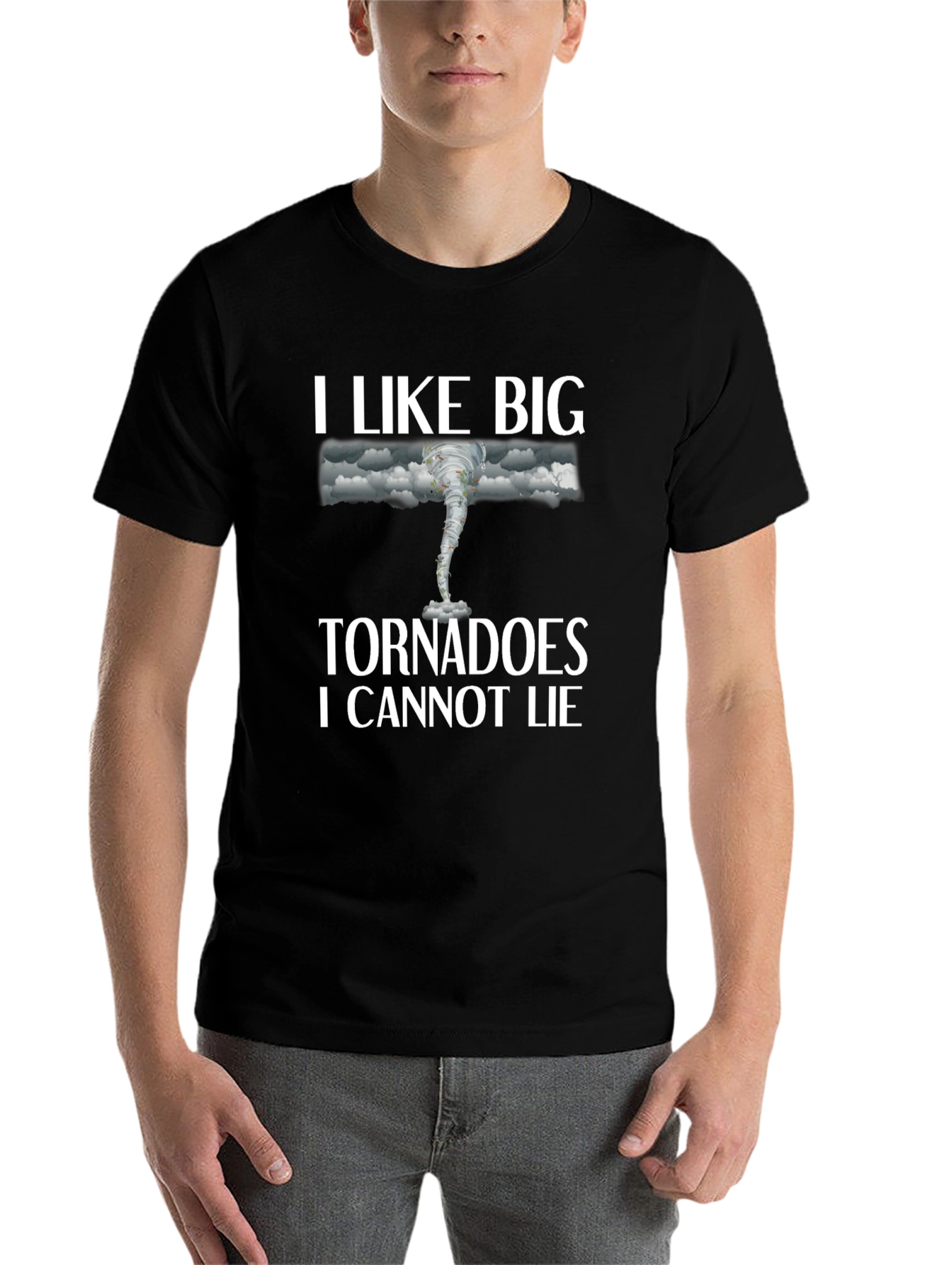 Black I Like Big Tornadoes T-Shirt Funny Weather Tee view 7