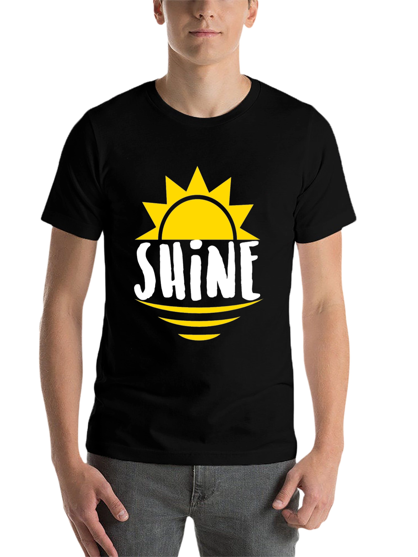 Black Shine Graphic Tee - Men's Black Cotton T-Shirt view 7