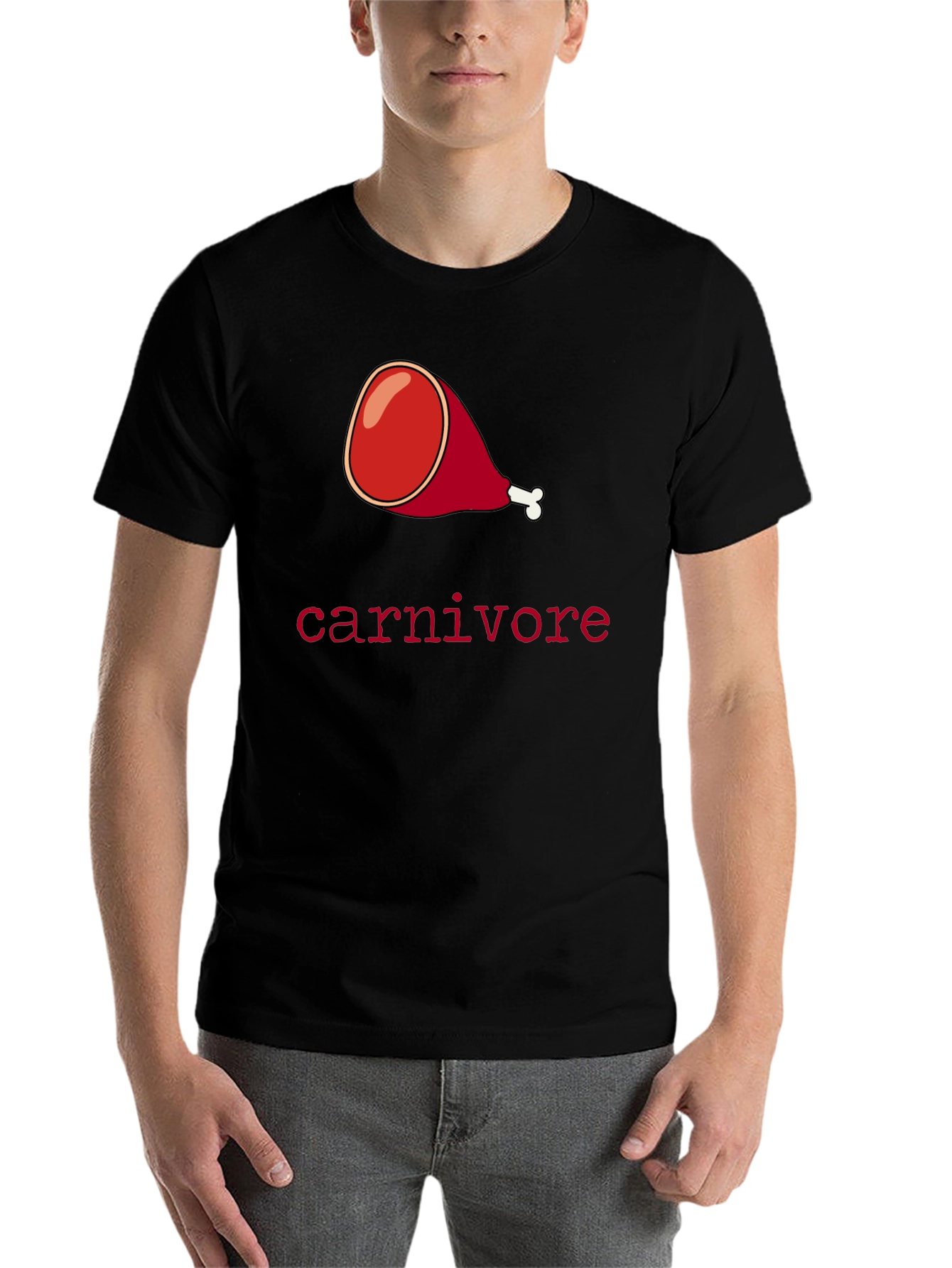 Black Carnivore Ham Graphic Tee - Meat Lover's T-Shirt view 7