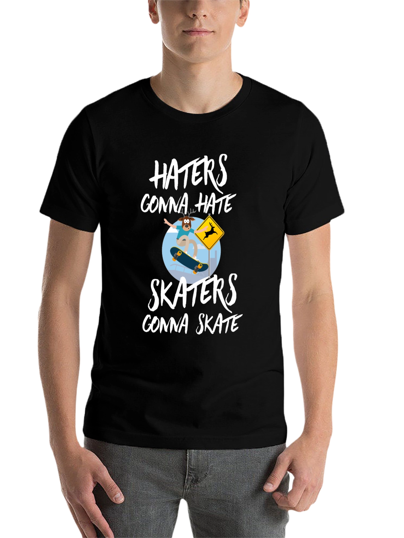 Haters Gonna Hate Skaters Graphic T-Shirt - 7