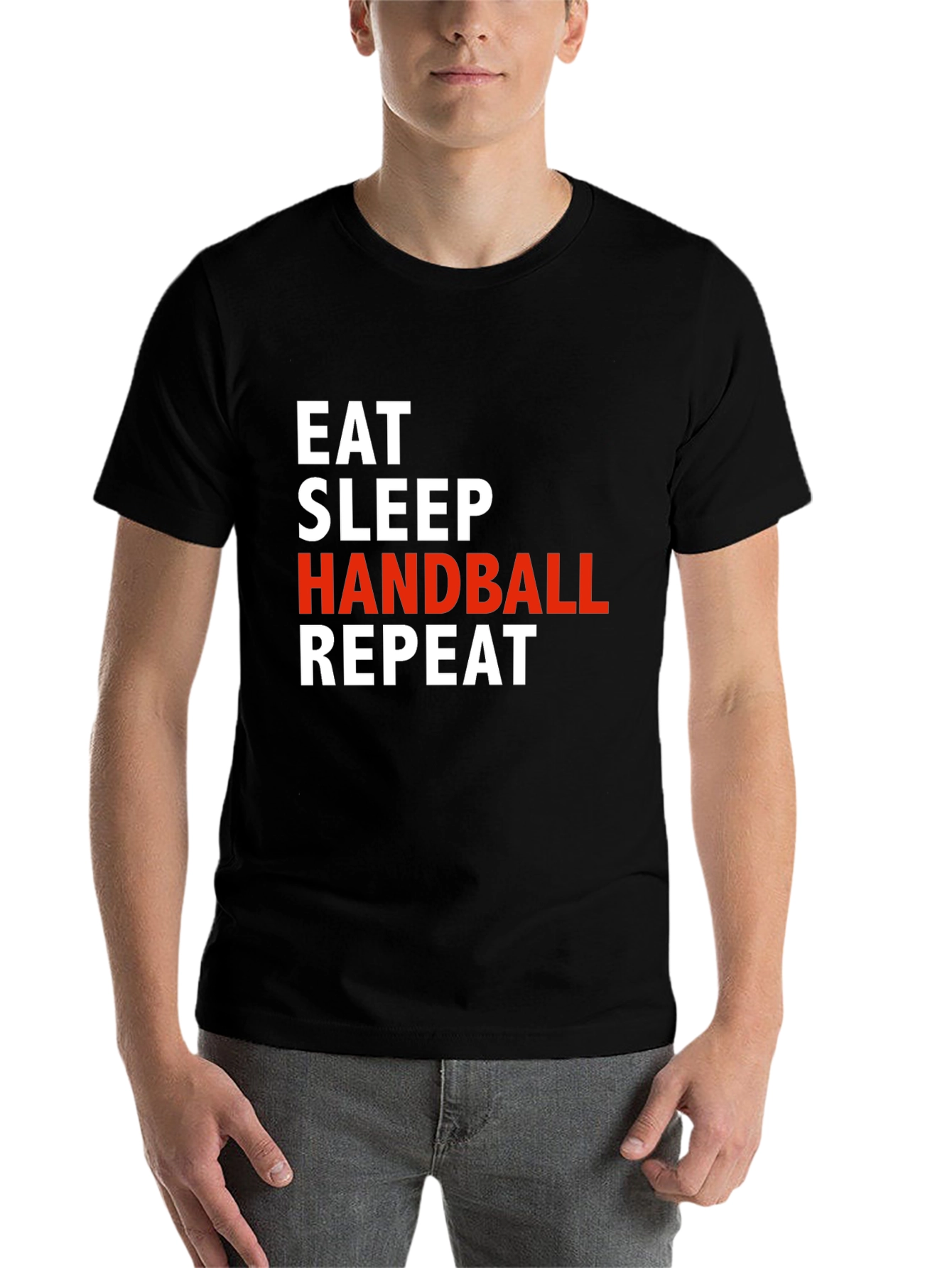 Black Eat Sleep Handball Repeat Graphic T-Shirt view 7