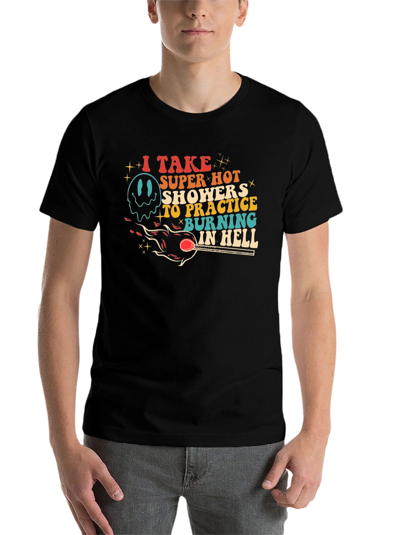 Black Burning in Hell Graphic Tee - Super Hot Showers view 7