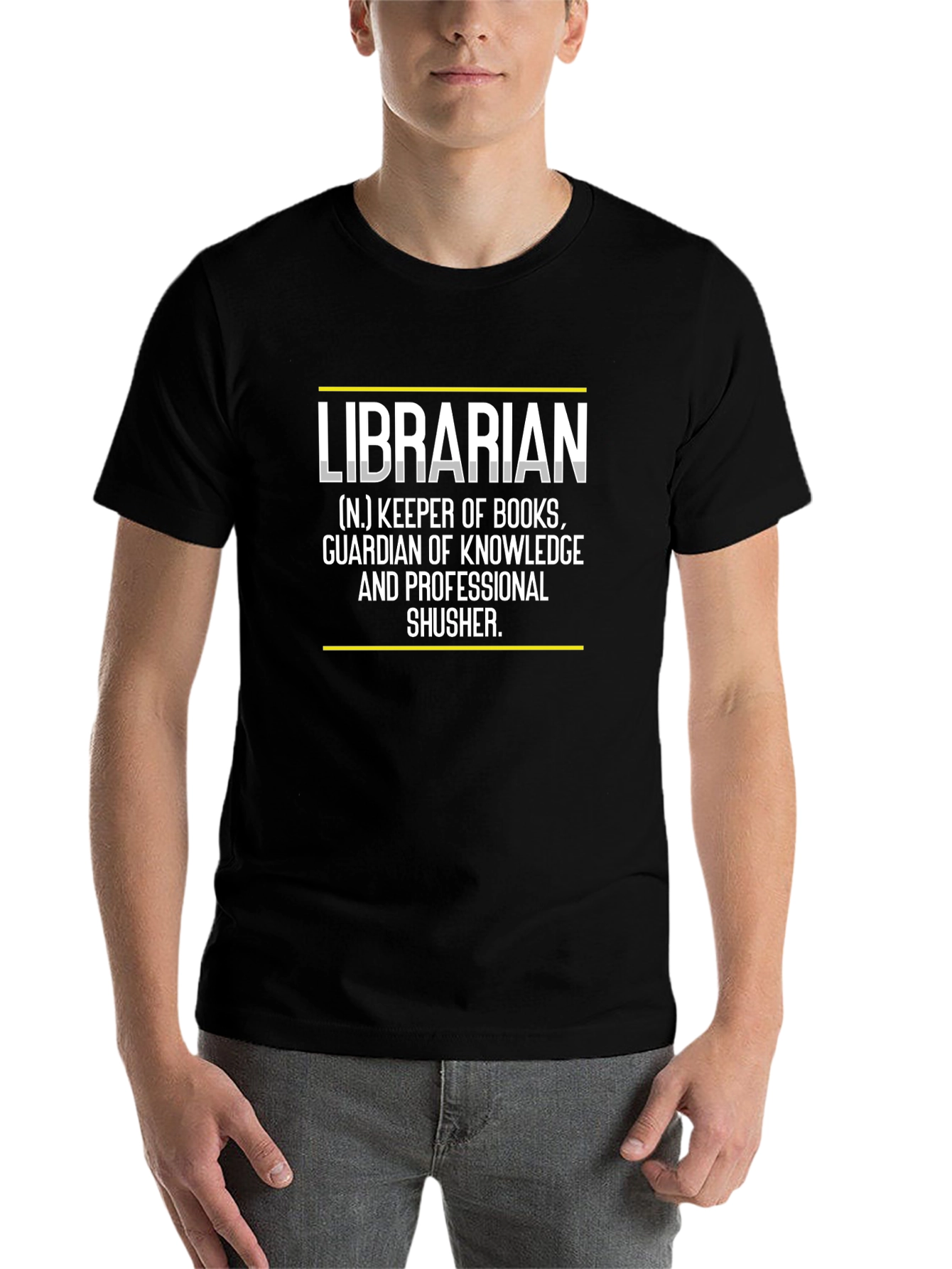 Black Librarian Definition Black T-Shirt view 7