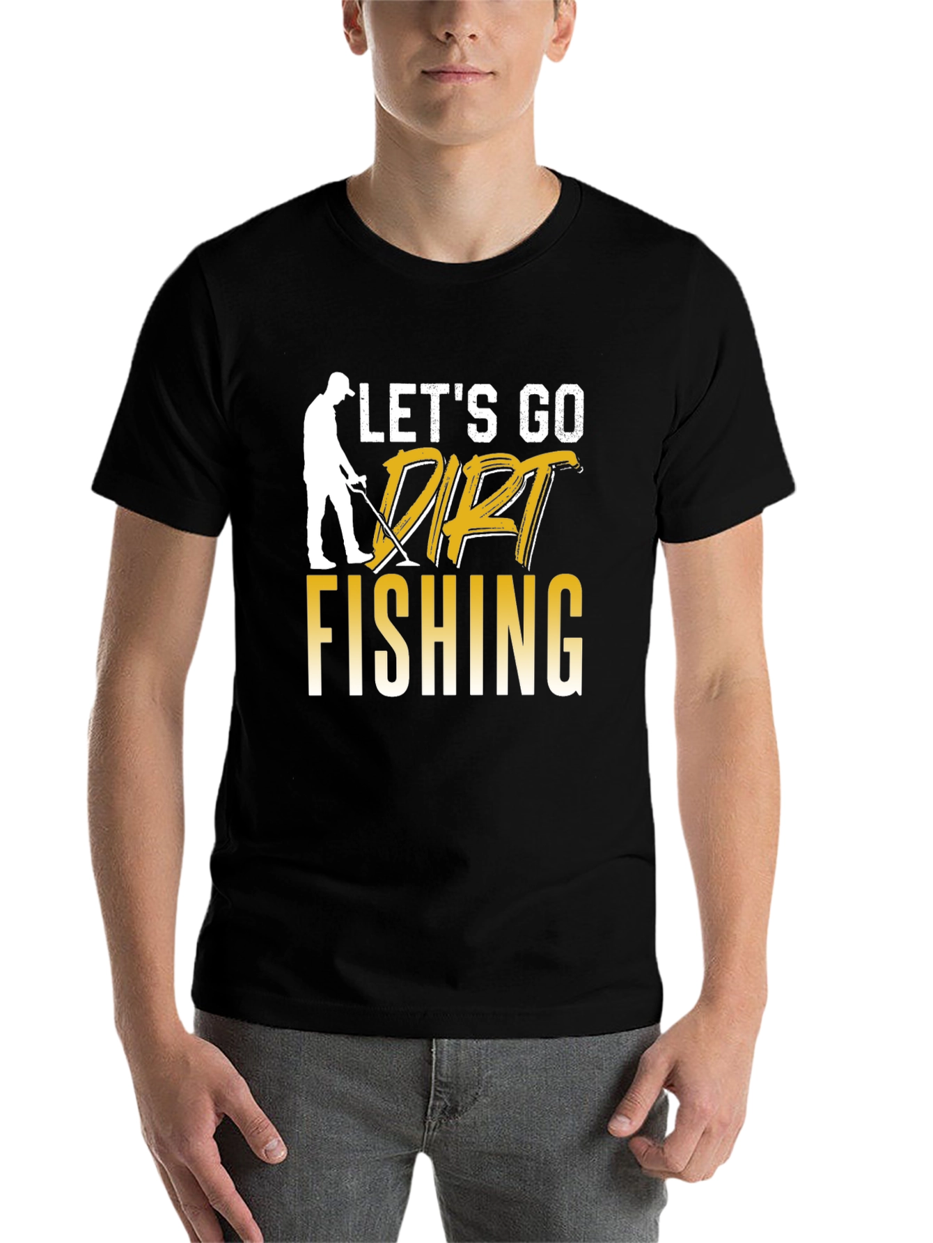 Black Let's Go Dirt Fishing Graphic Tee view 7