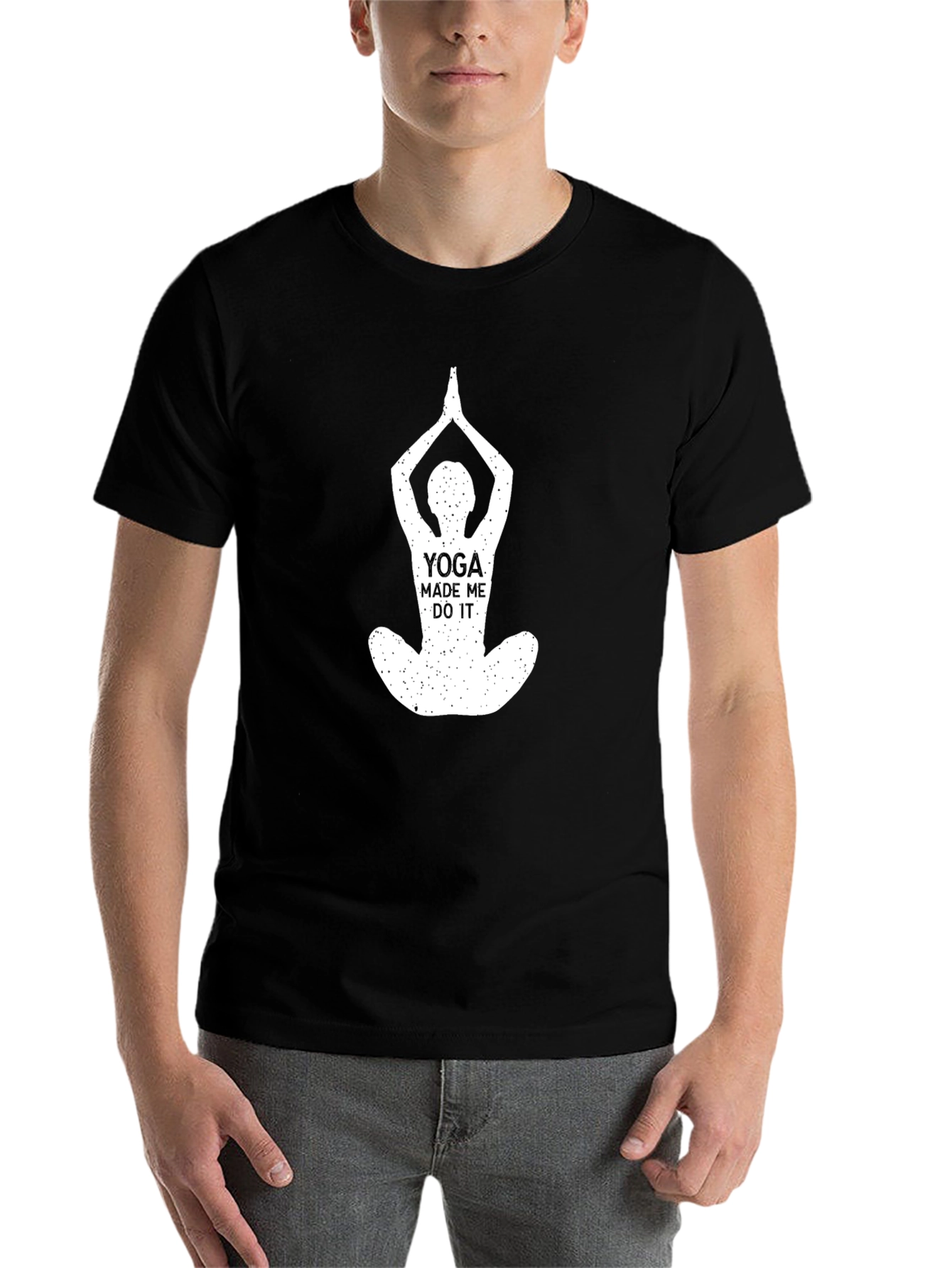Black Yoga Made Me Do It Black T-Shirt view 7