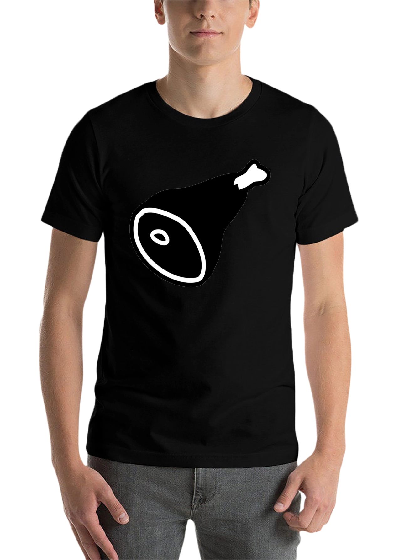 Black Ham Graphic T-Shirt - Funny Food Tee for Meat Lovers view 7