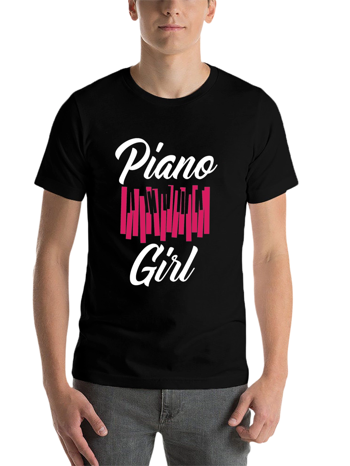 Black Piano Girl Graphic Tee - Musician Fashion view 7