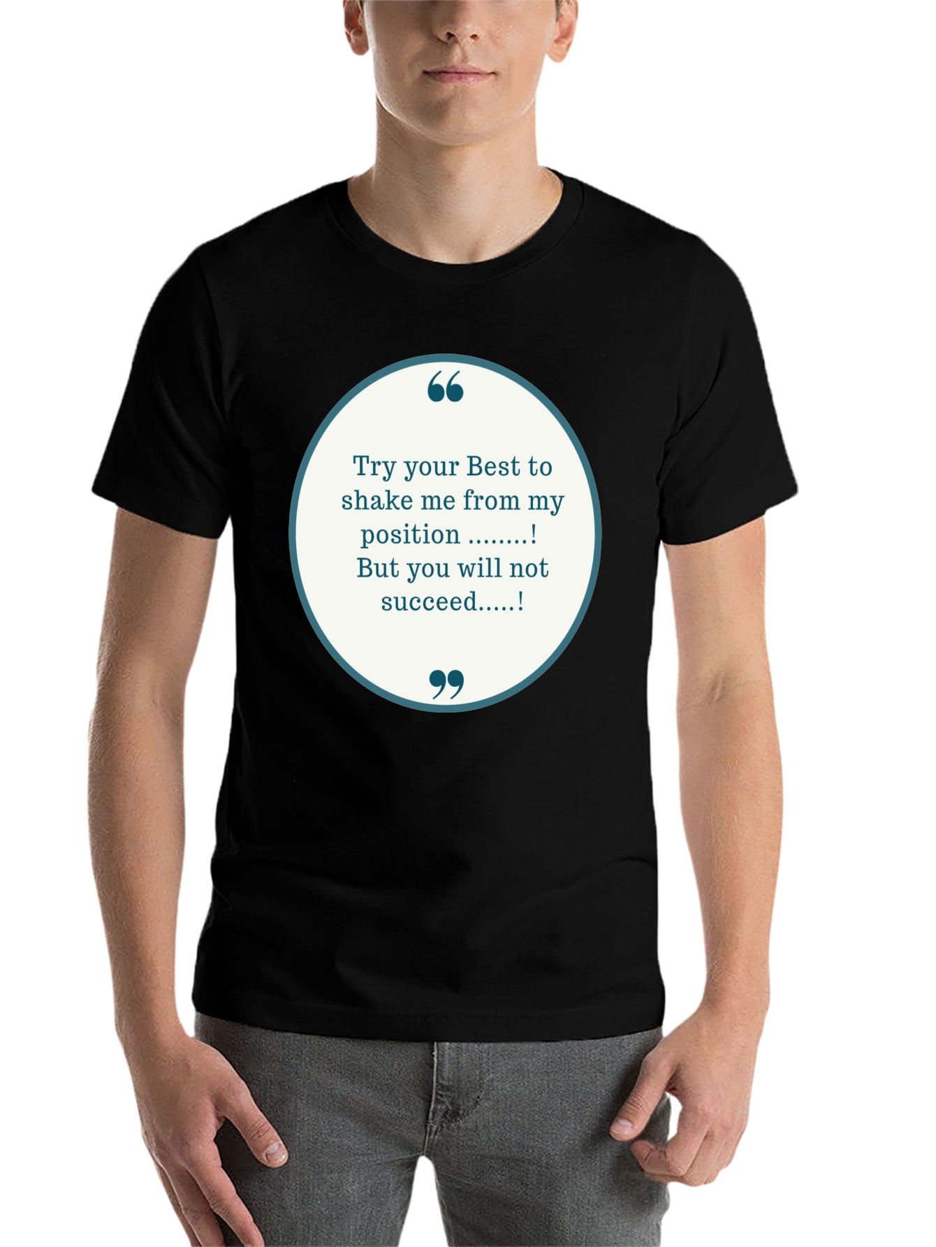 Black Motivational T-Shirt - Try Your Best view 7