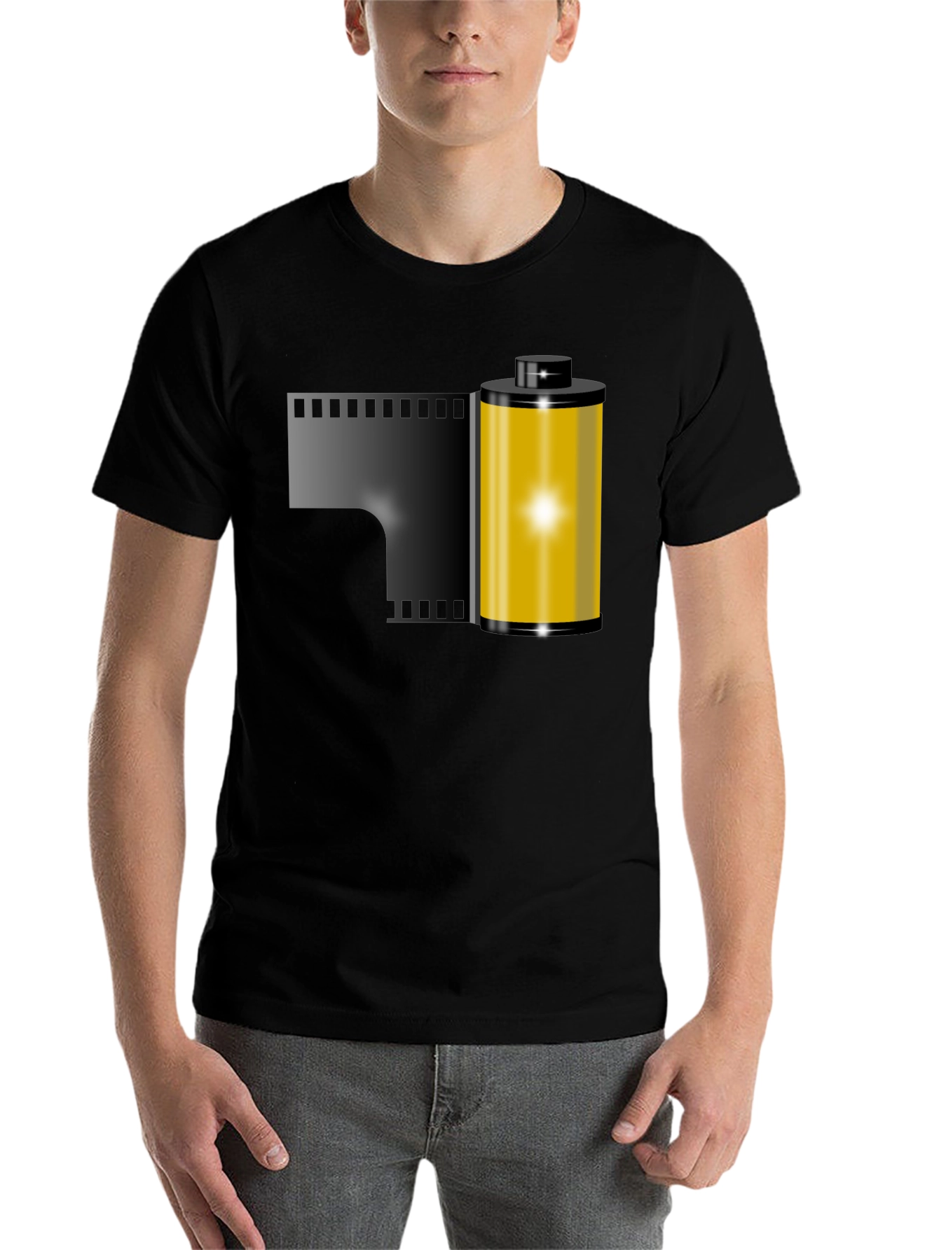 Black Film Roll Graphic Tee - Retro Photography Shirt view 7