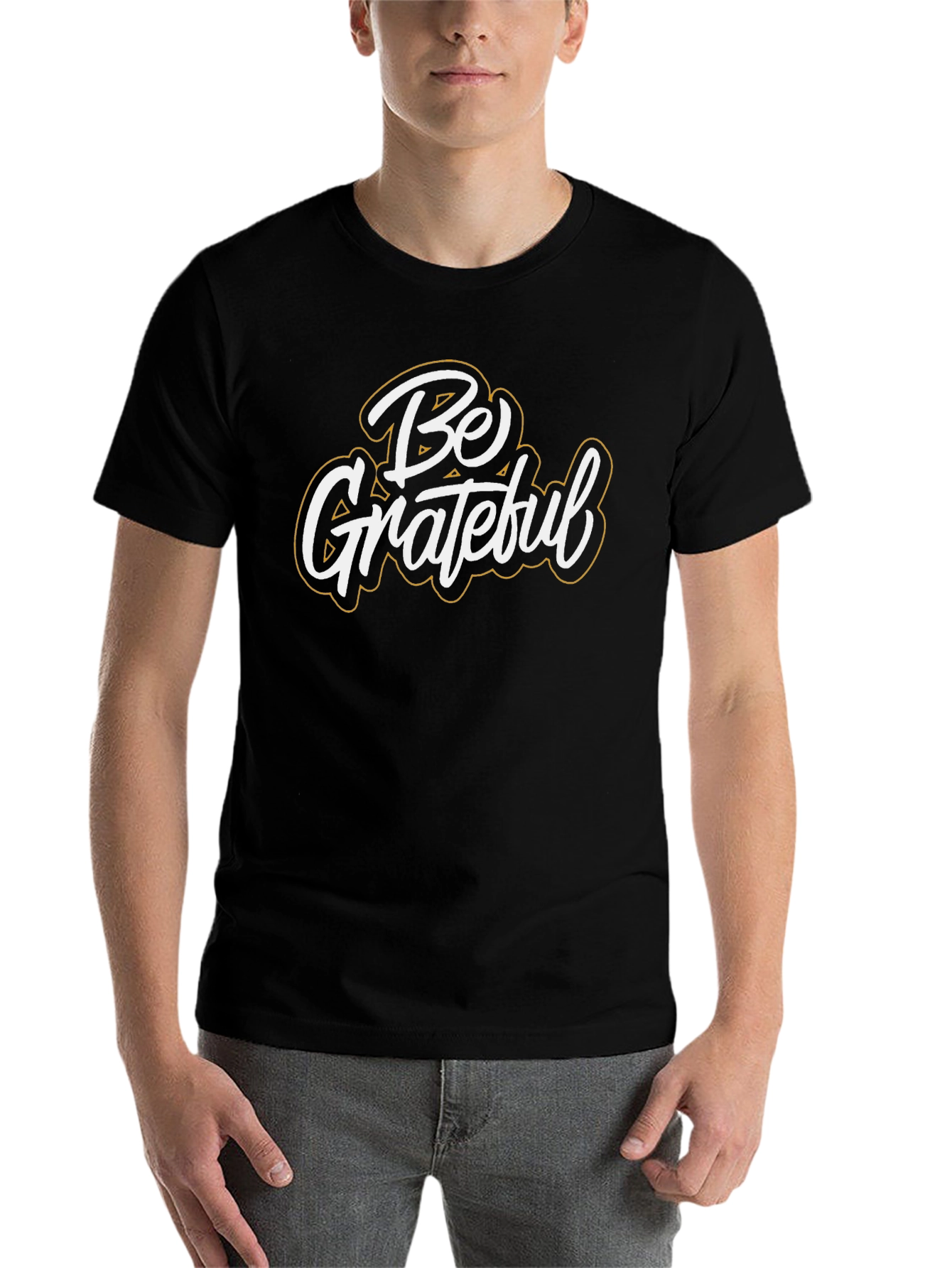 Black Be Grateful Graphic T-Shirt - Black view 7