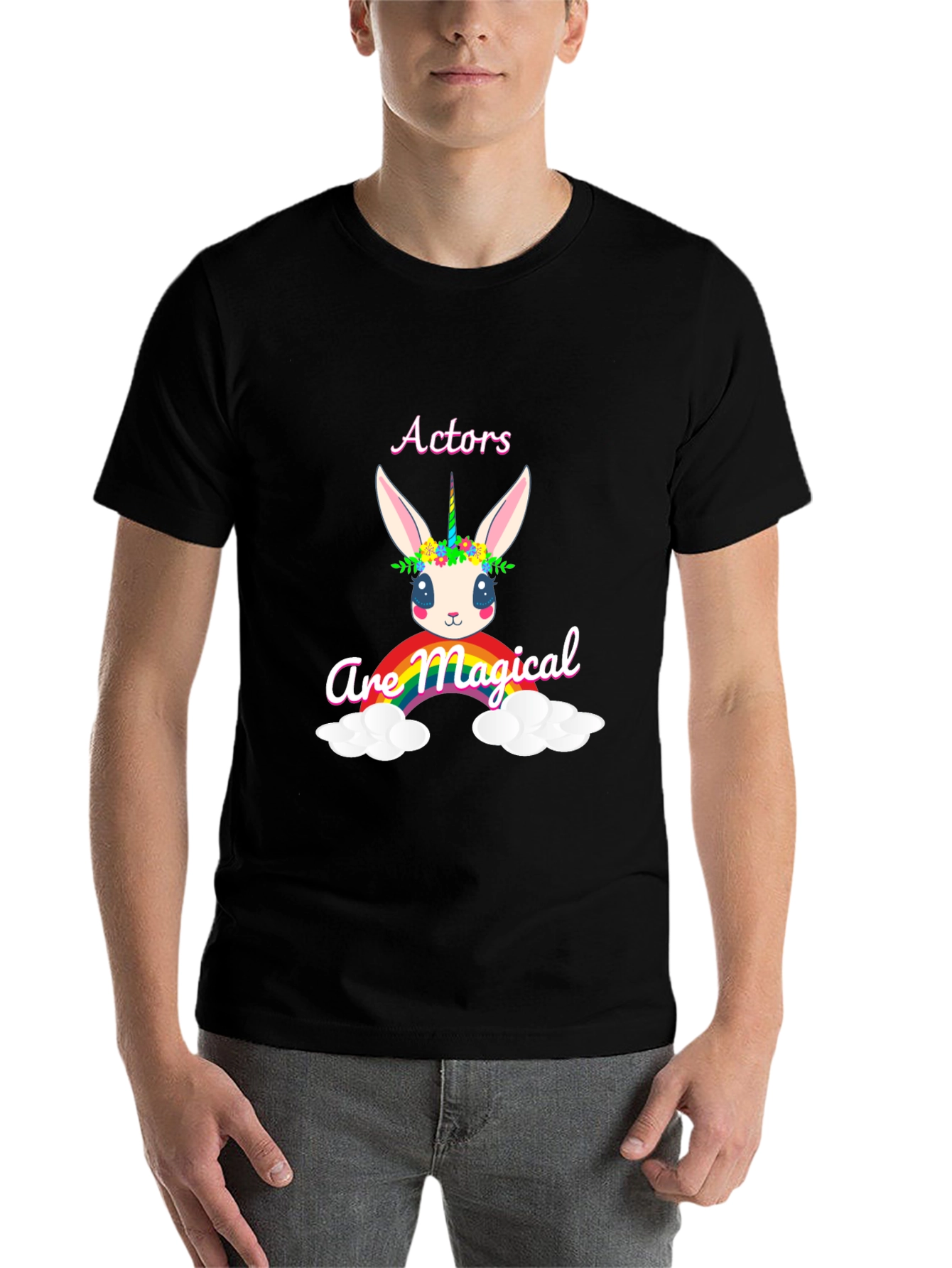 Actors are Magical Unicorn Rabbit Rainbow T-Shirt - 7