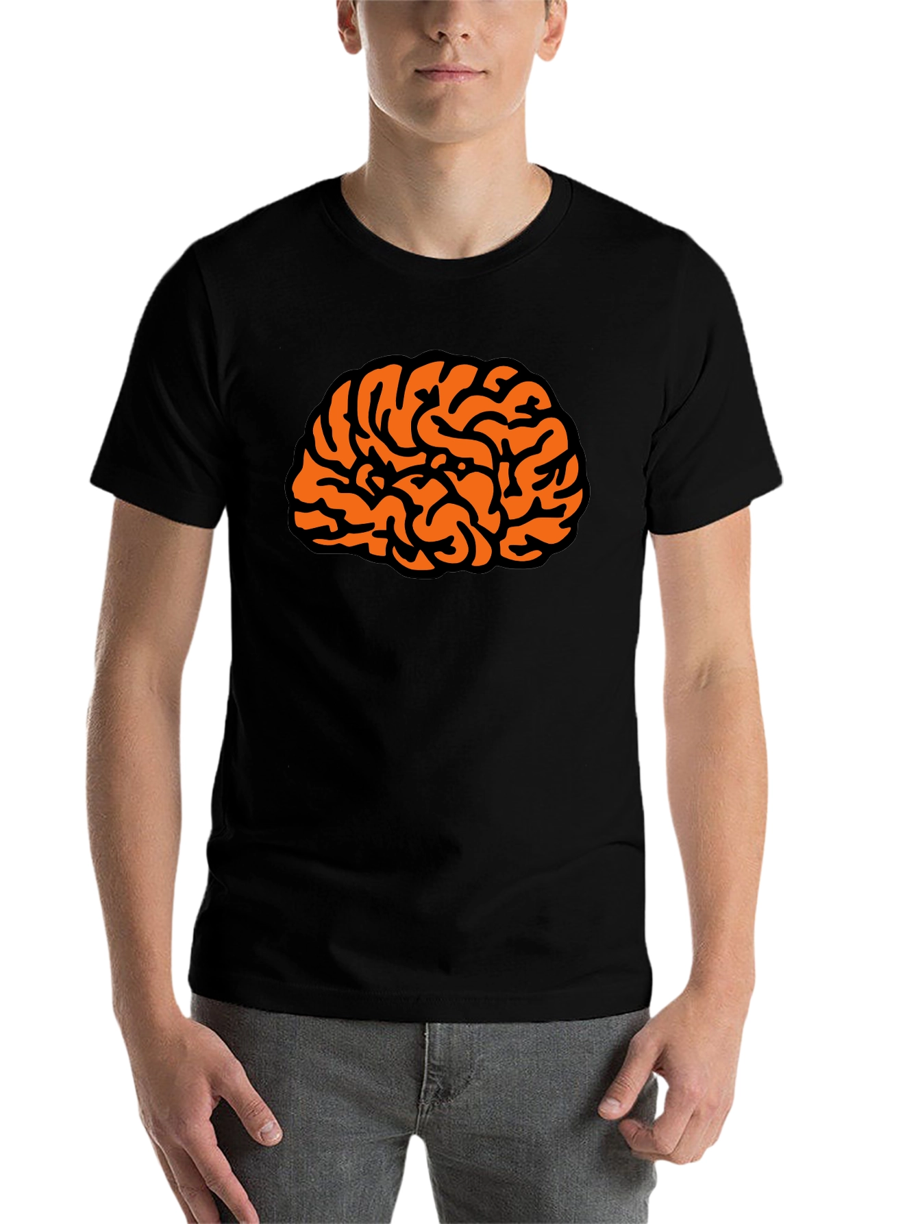 Black Brain Graphic Tee - Black Short Sleeve Shirt view 7