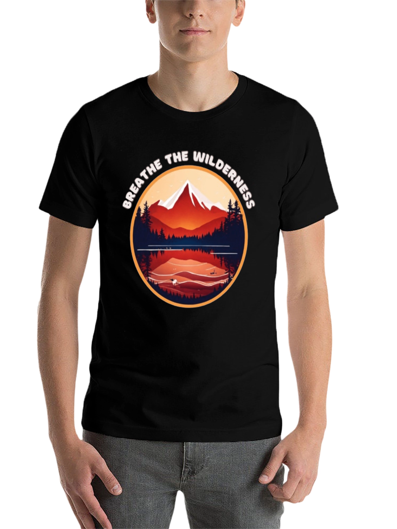 Black Breathe the Wilderness Graphic Tee view 7