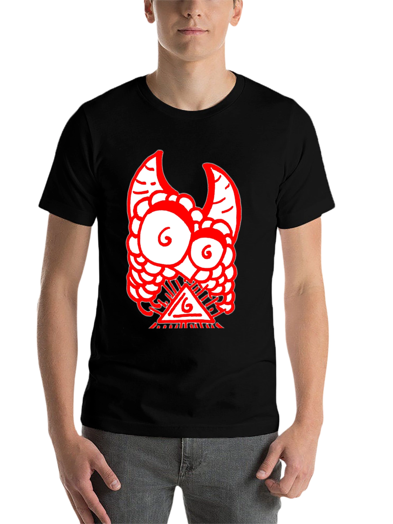 Black Red Monster Graphic Black T-Shirt view 7