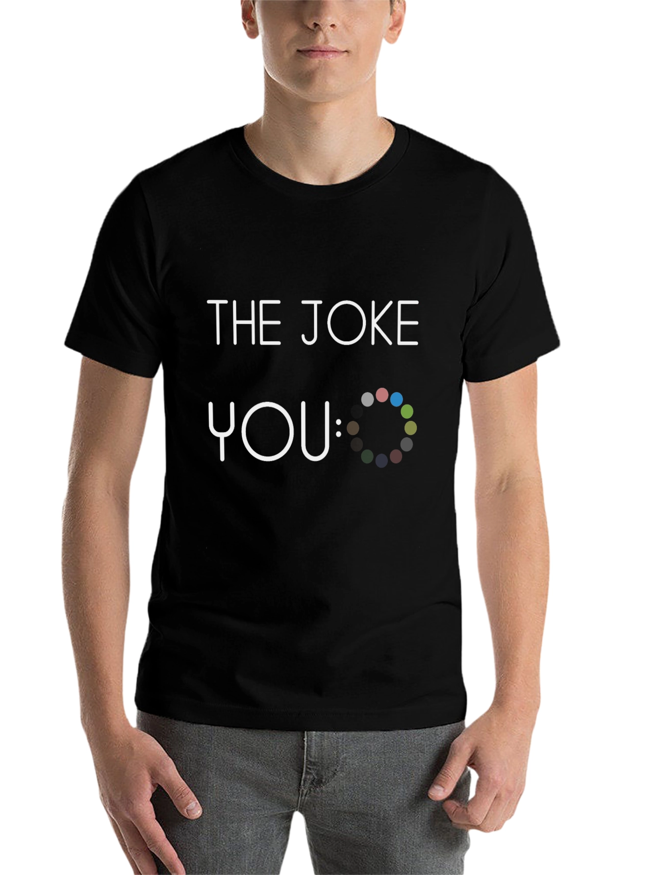 Black Funny "The Joke: You" Graphic Novelty Black T-Shirt view 7