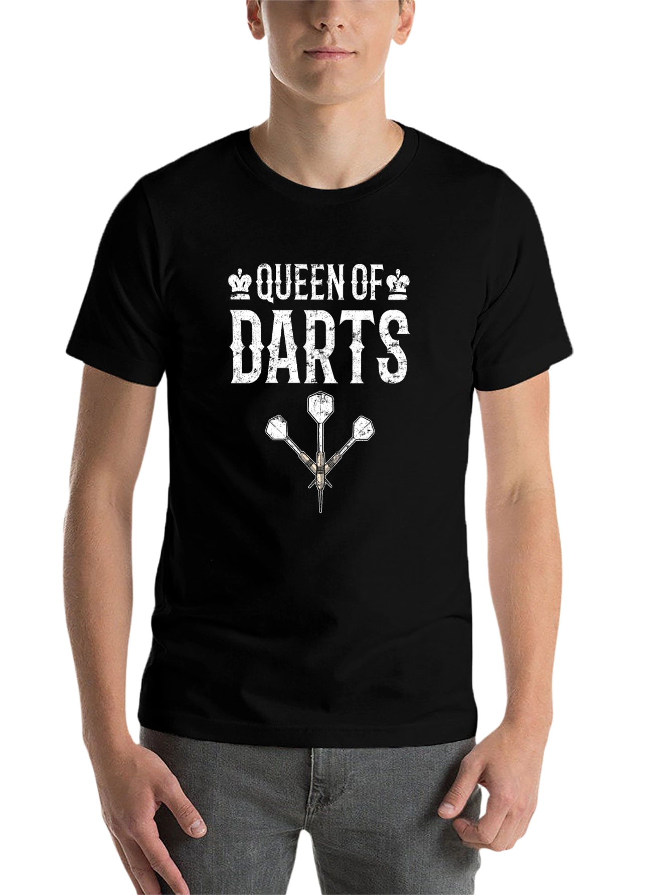 Black Queen of Darts T-Shirt - Dart Player Apparel view 7