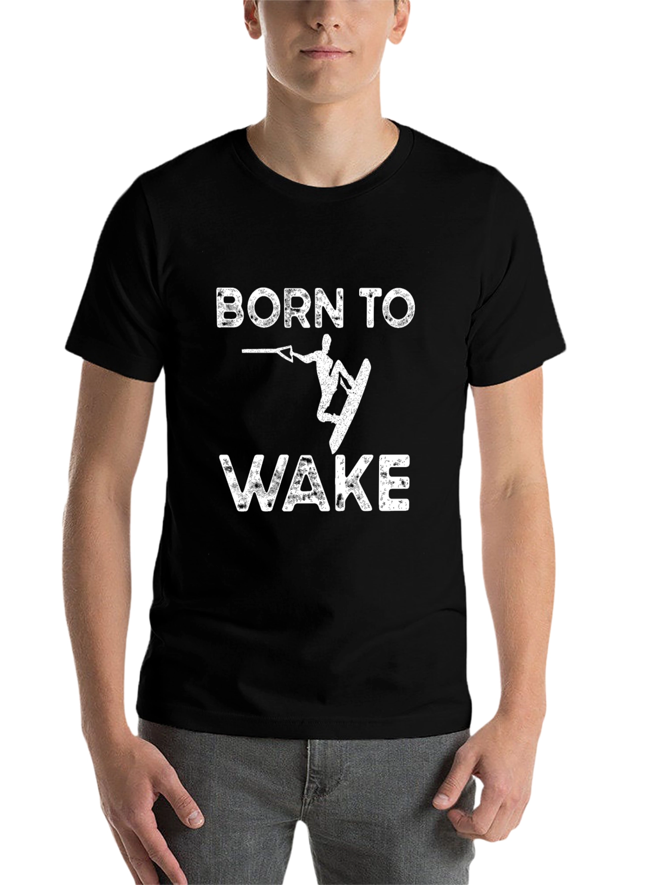 Black Born to Wake Black Graphic Tee view 7
