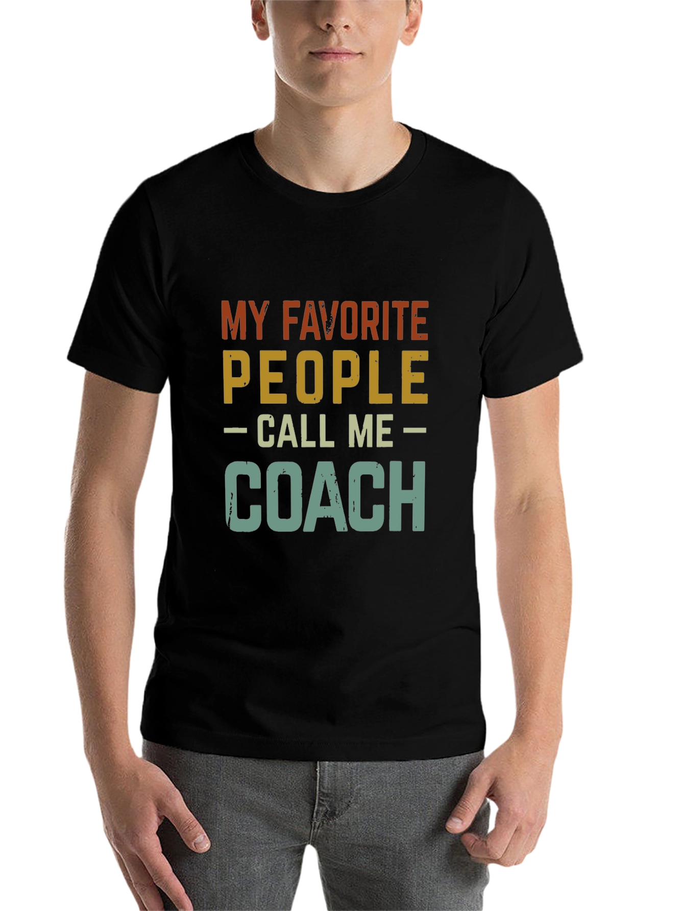 Black My Favorite People Call Me Coach T-Shirt view 7