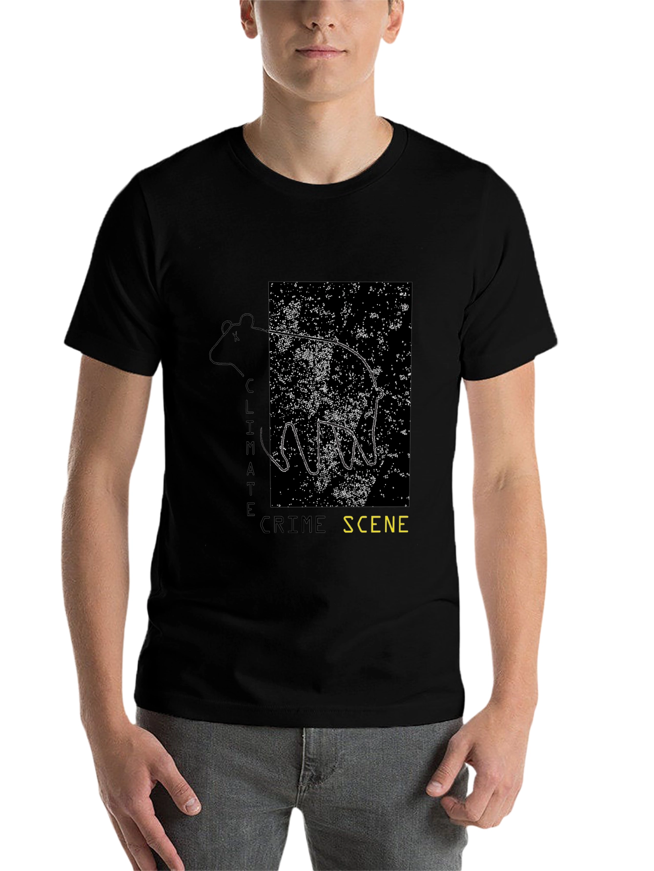Black Climate Crime Scene T-Shirt view 7