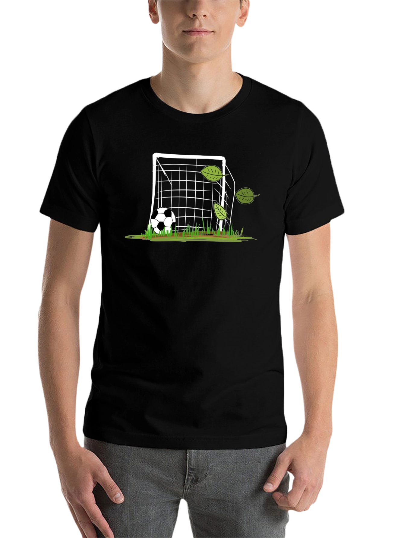 Black Soccer Goal T-Shirt view 7
