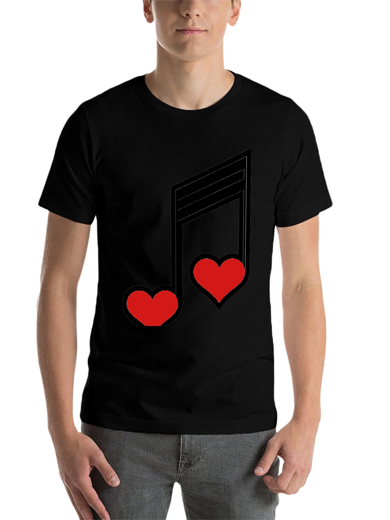 Black Love Notes Black Graphic Tee view 7