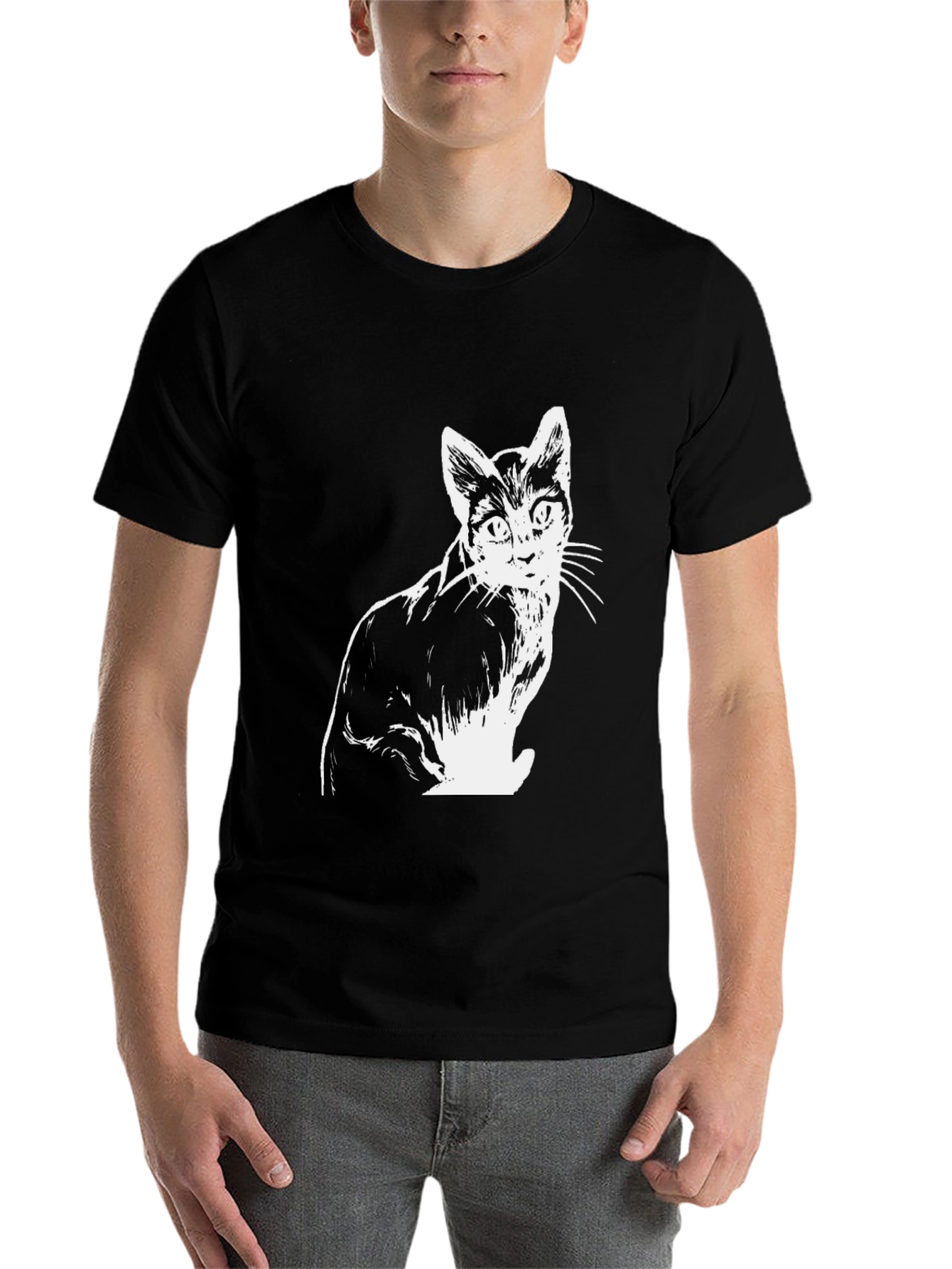 Black Cat Graphic T-Shirt - Stylish Black Tee view 7