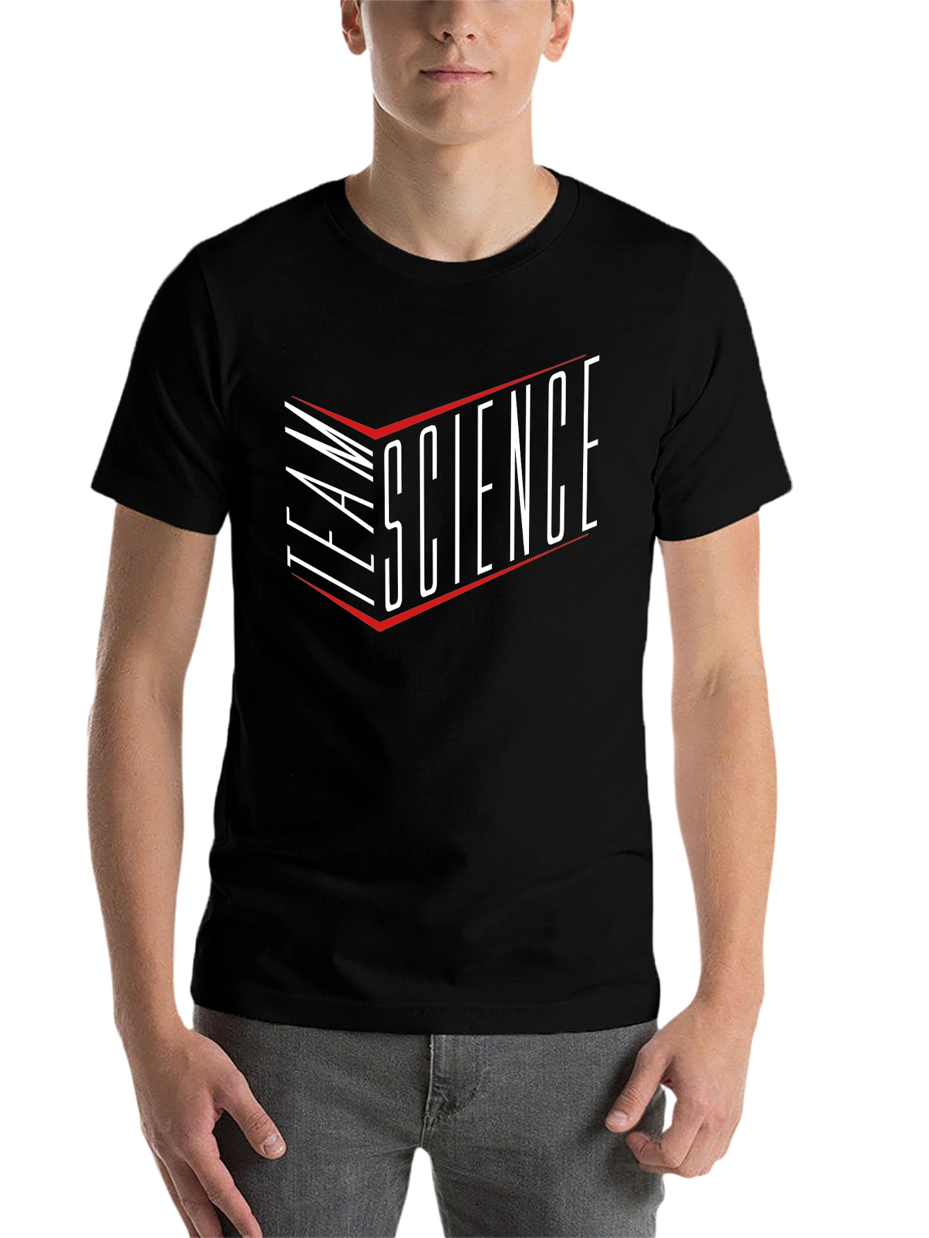 Black Team Science Graphic Black T-Shirt view 7