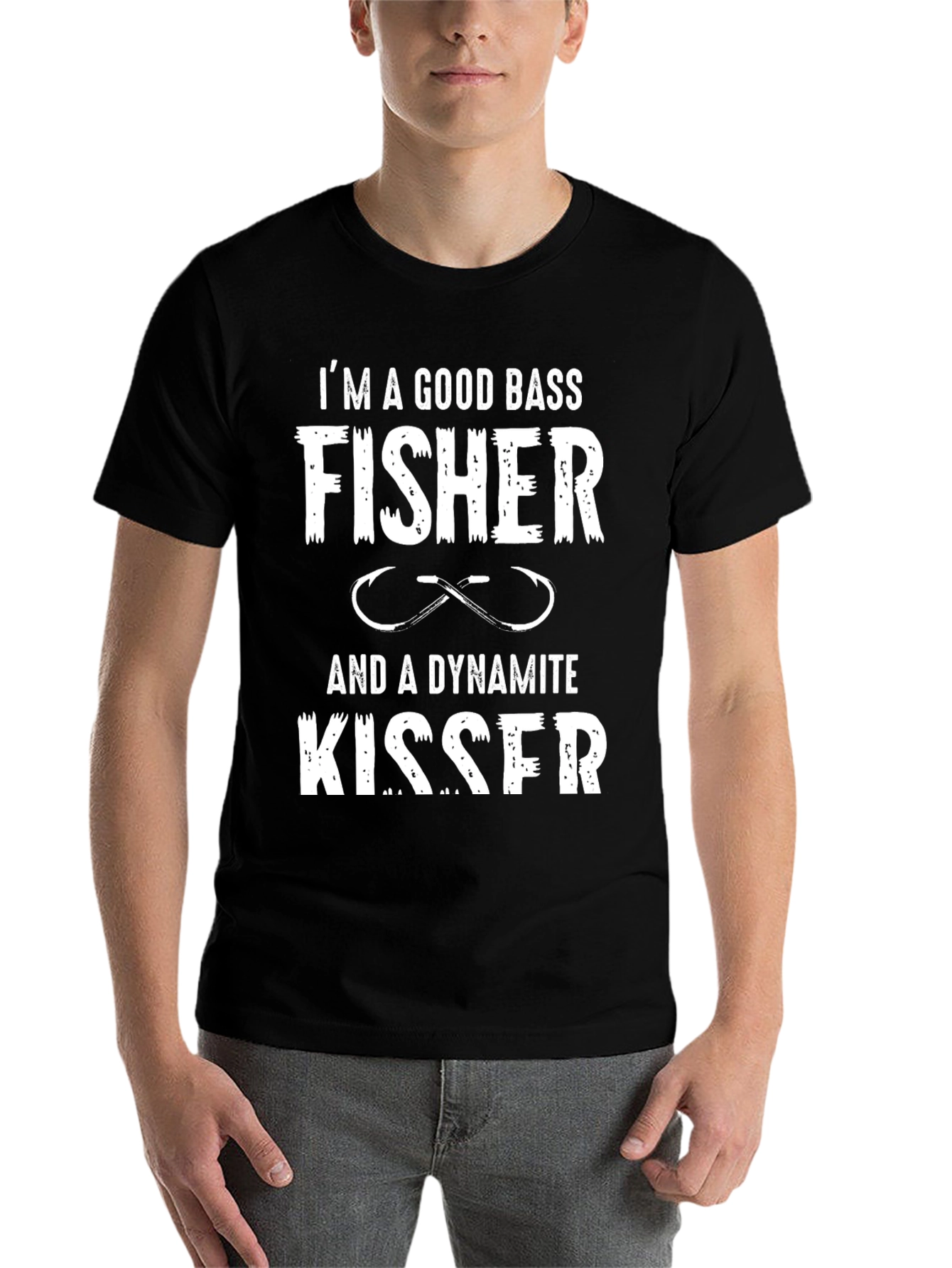 Black Good Bass Fisher & Dynamite Kisser Black T-Shirt view 7