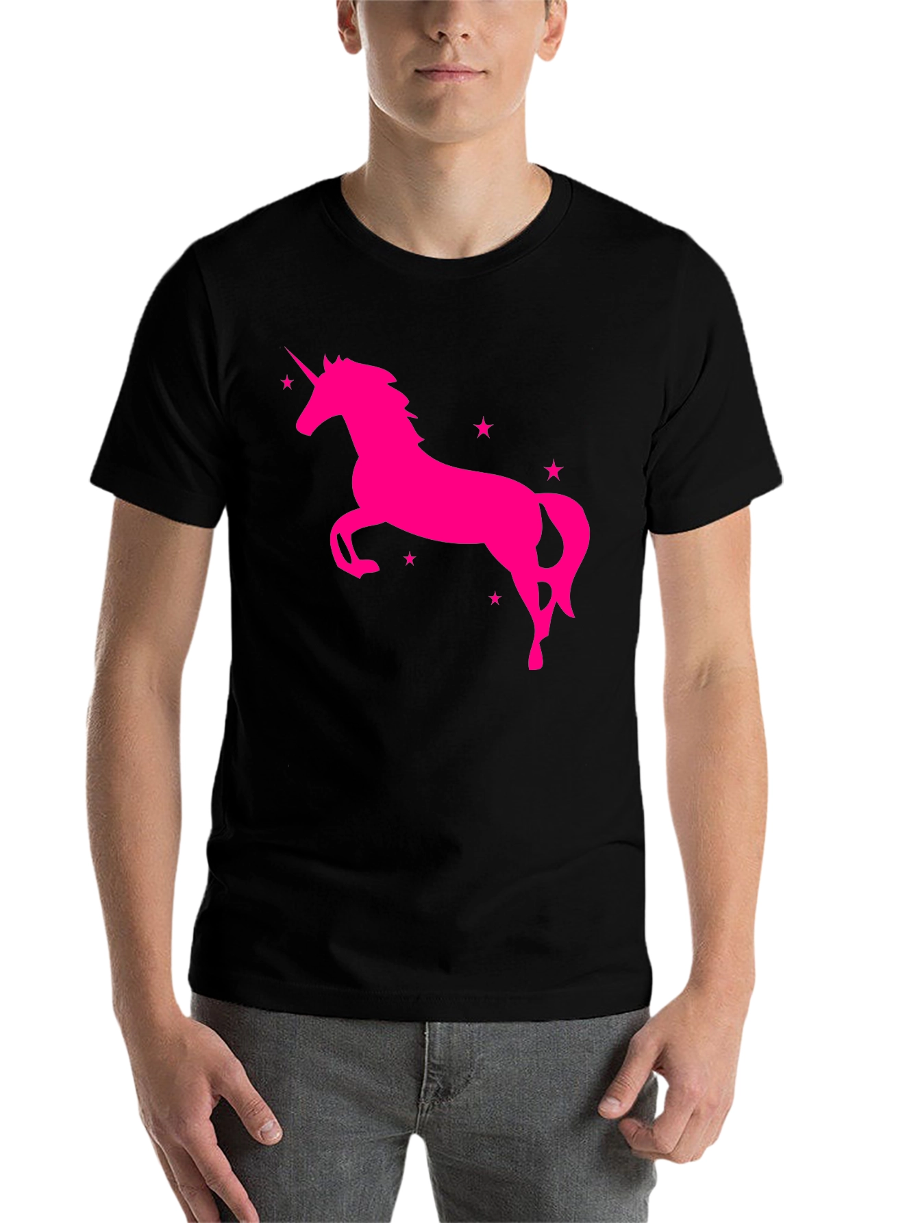 Black Unicorn Graphic Tee - Men's Black Shirt view 7